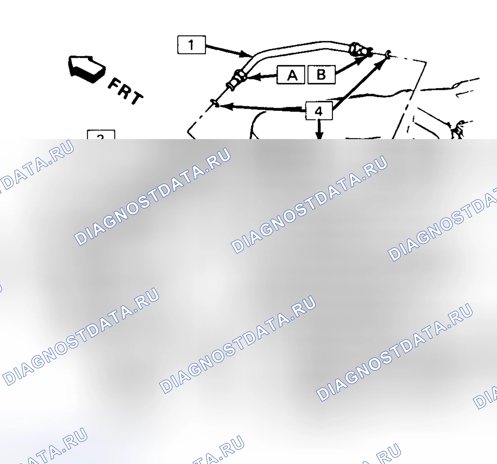 Рис. 58: Идентификатор линии подачи/возврата топлива - корпус A (2,5 л VIN R). Pontiac Fiero I
