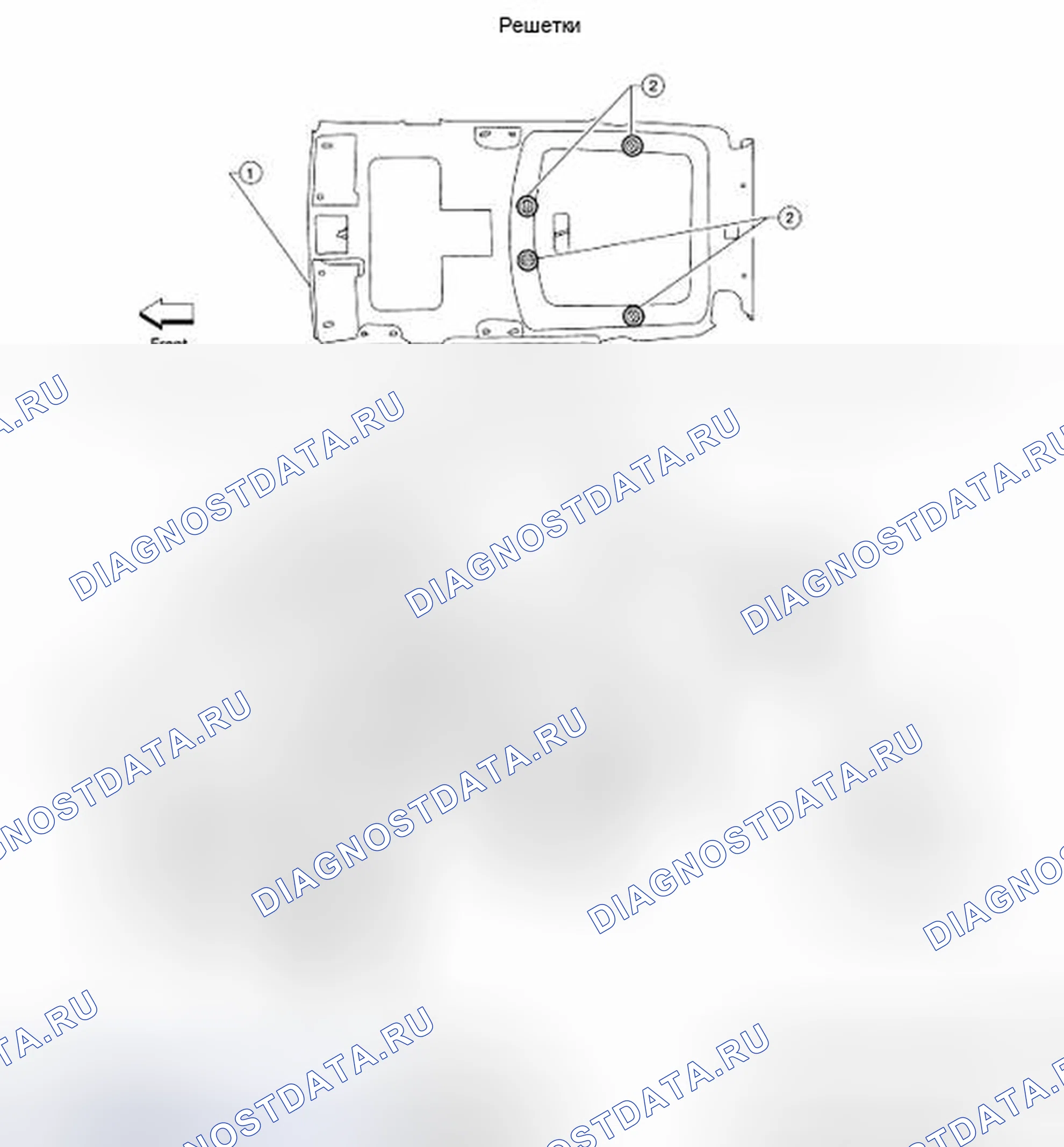 Рис. 188: Идентификация компонентов решеток. Nissan Pathfinder III