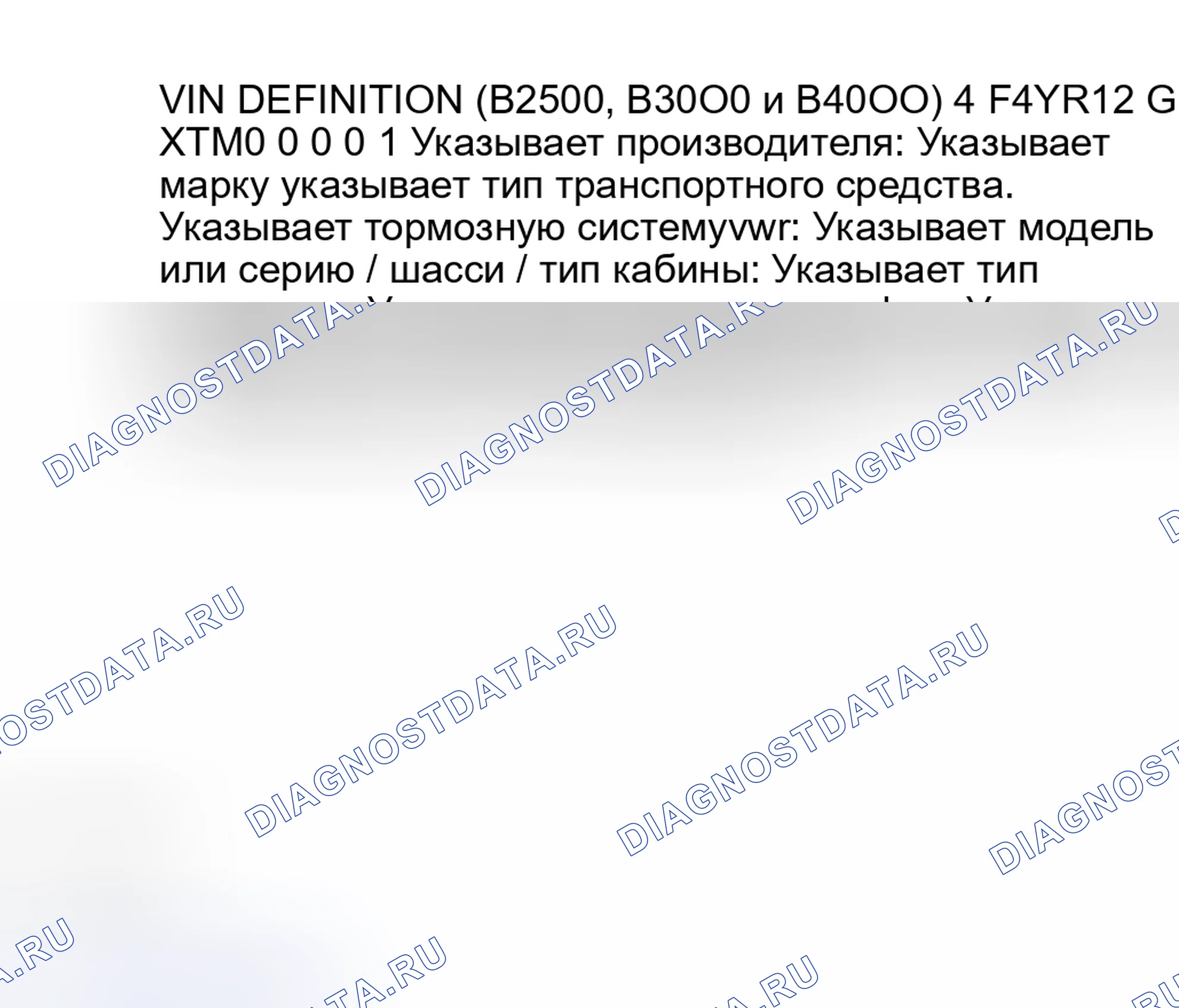 Рис. 2: Определение VIN (B2500, B3000 и B4000). Honda Civic IX