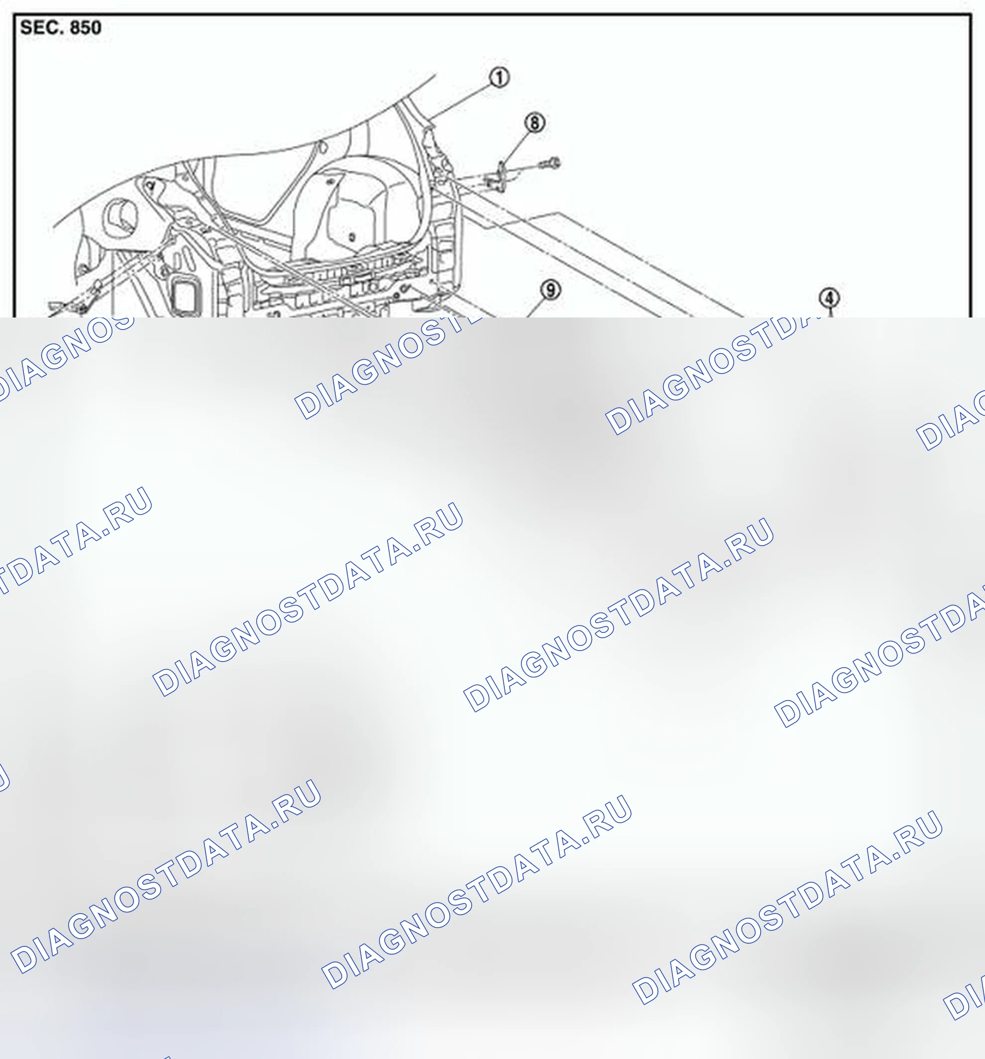 Рис. 303: Разнесенный вид. Nissan Murano Z51 рестайлинг 2
