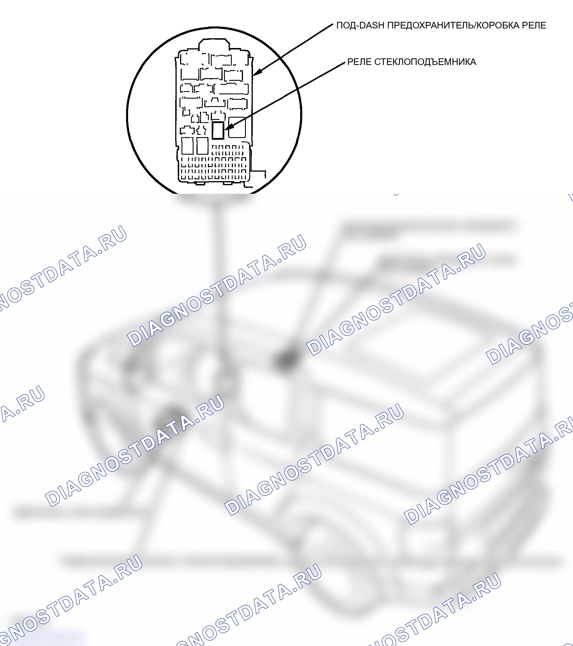 Рис. 98: Указатель расположения компонентов. Honda Element YH2