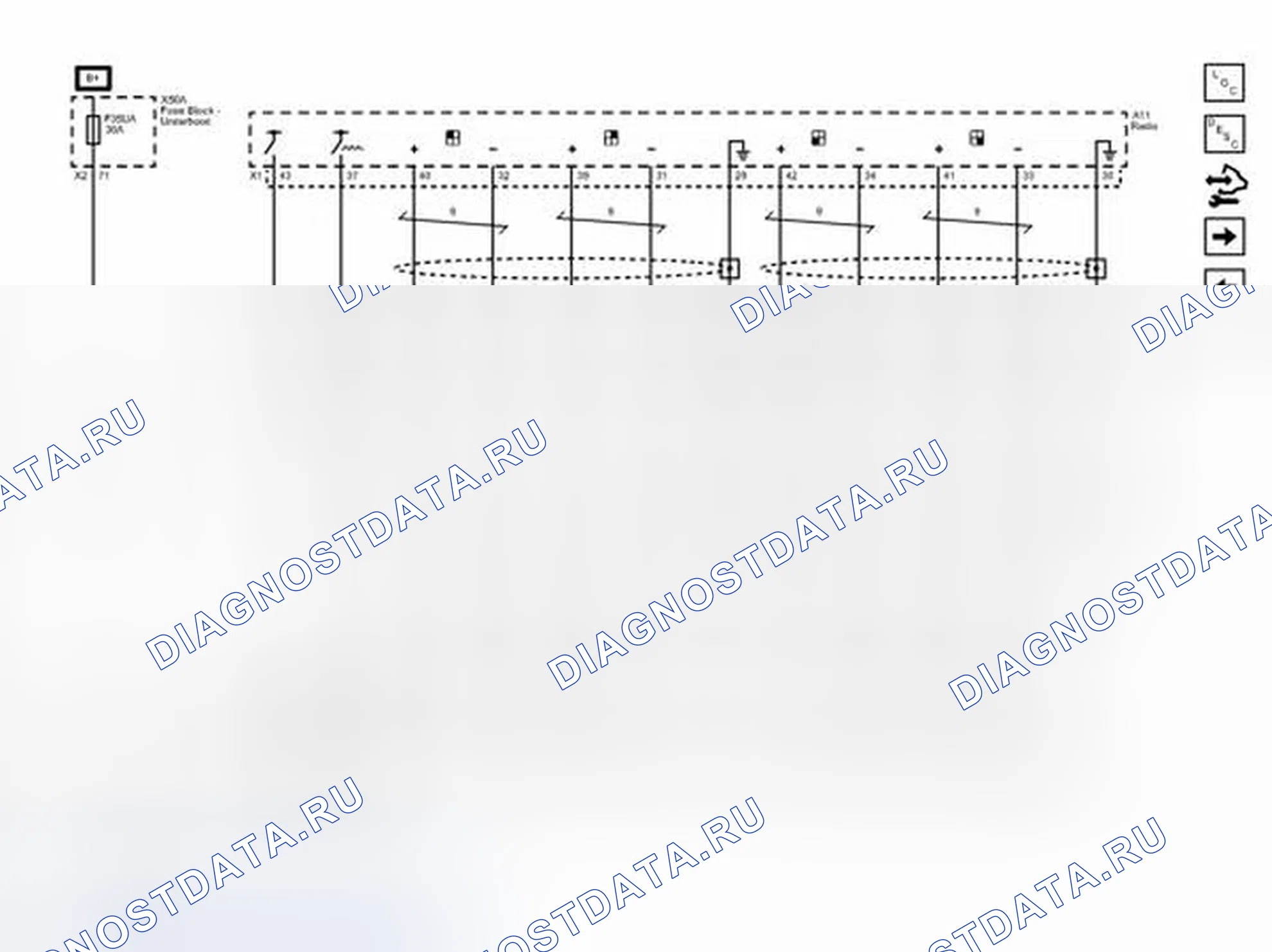 Рис. 3: Схема подключения усилителя (Uqa). Chevrolet Cruze I рестайлинг