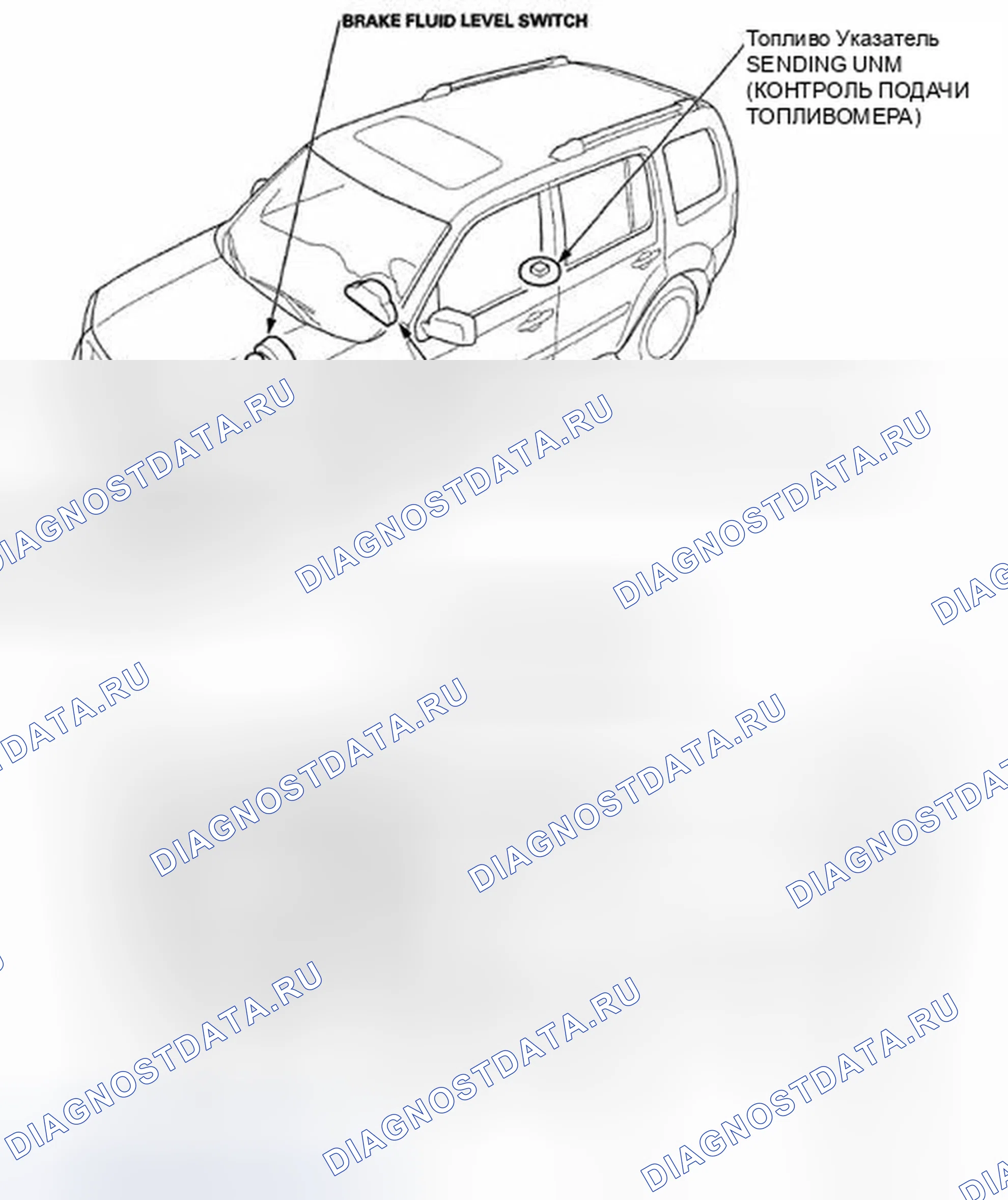 Рис. 18: Указатель расположения компонентов. Honda Pilot II