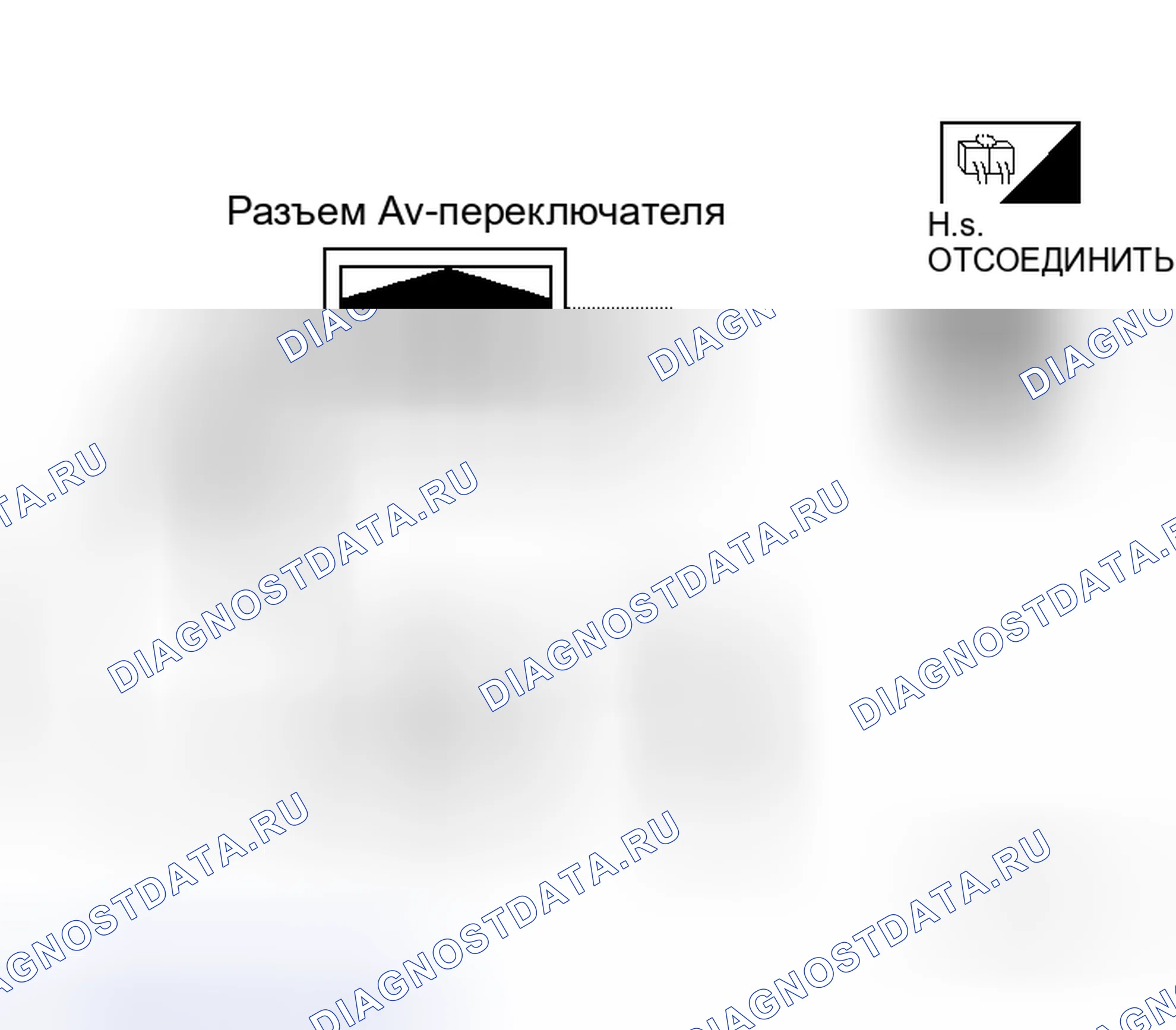 Рис. 35: Проверка источника питания и цепи массы для Av-переключателя. Honda Mobilio Spike I