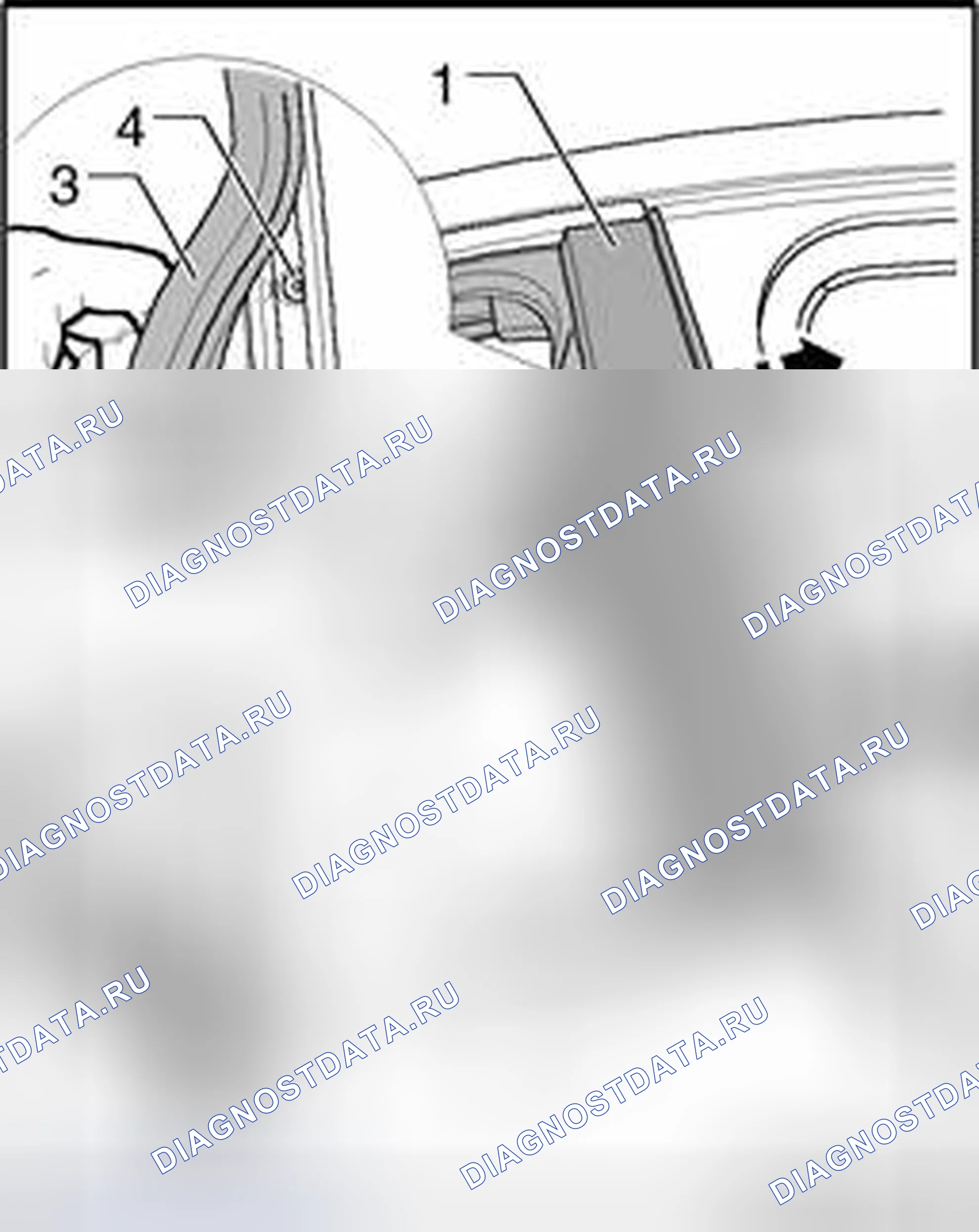 Рис. 190: обивка стойки В, удаление. Volkswagen Phaeton I