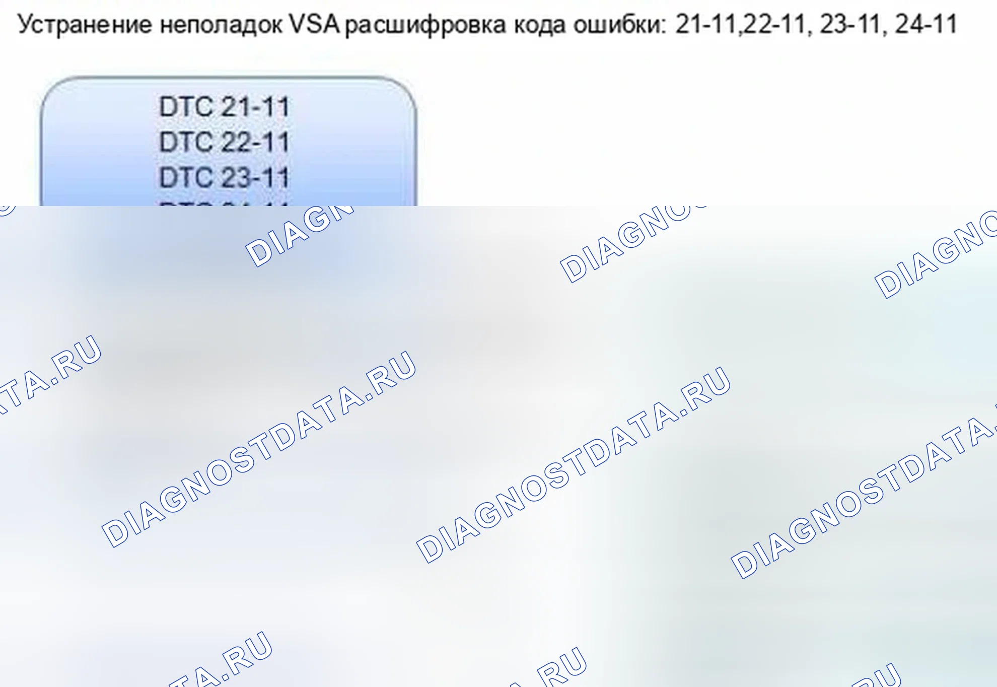Рис. 23: расшифровка кода ошибки 21-11: Неисправность правого магнитного кодировщика (отсутствует импульс); расшифровка кода ошибки 22-11: Левый магнитный. Honda Civic IX