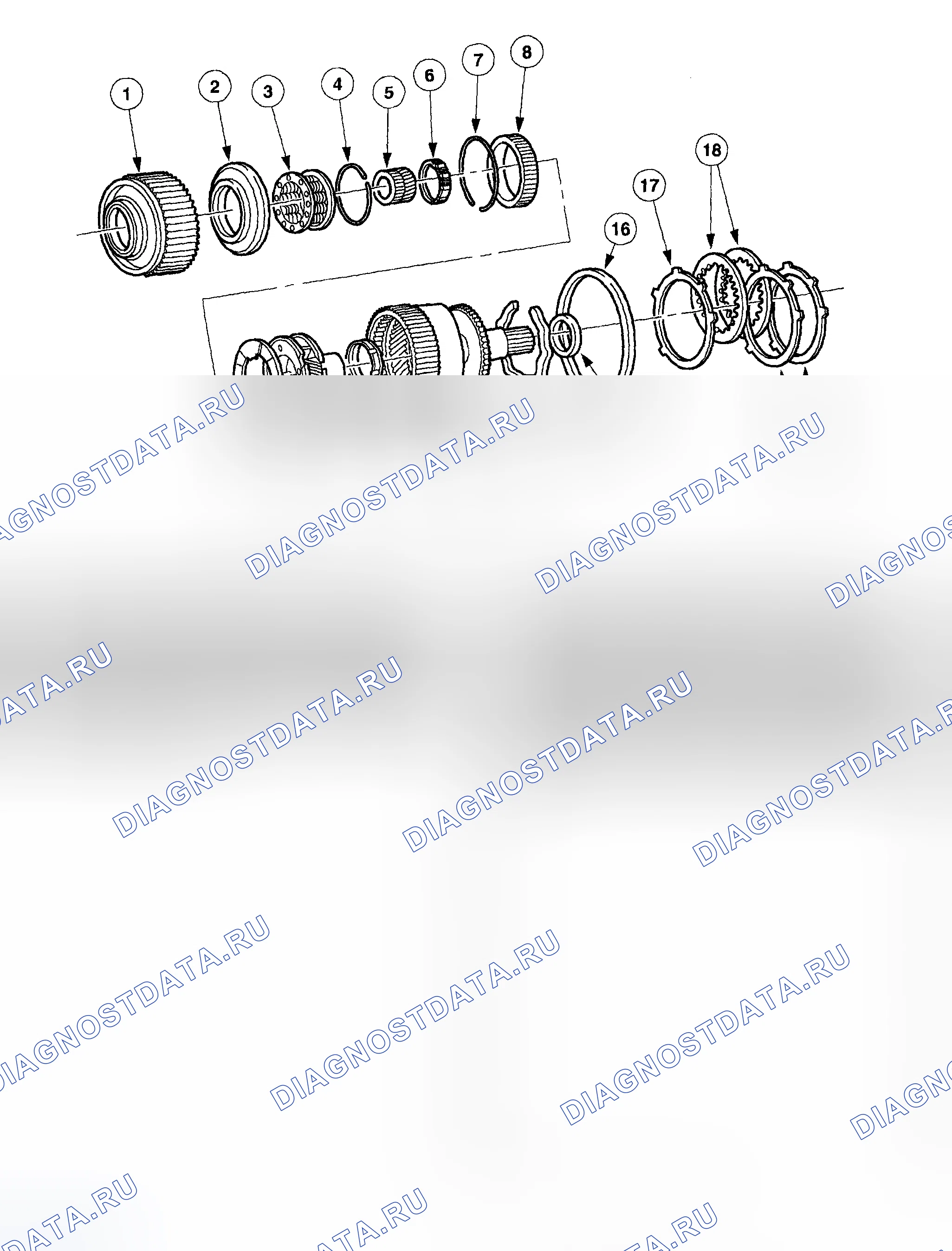 Рис. 1436: СИСТЕМА ОВЕРДРАЙВА. Ford Pickup F250 Super Duty I