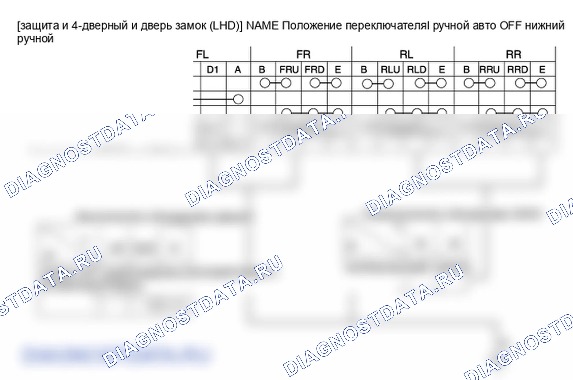 Фрагмент электросхемы: Переключатель окна питания. Hyundai GRAND i10/Xcent BA