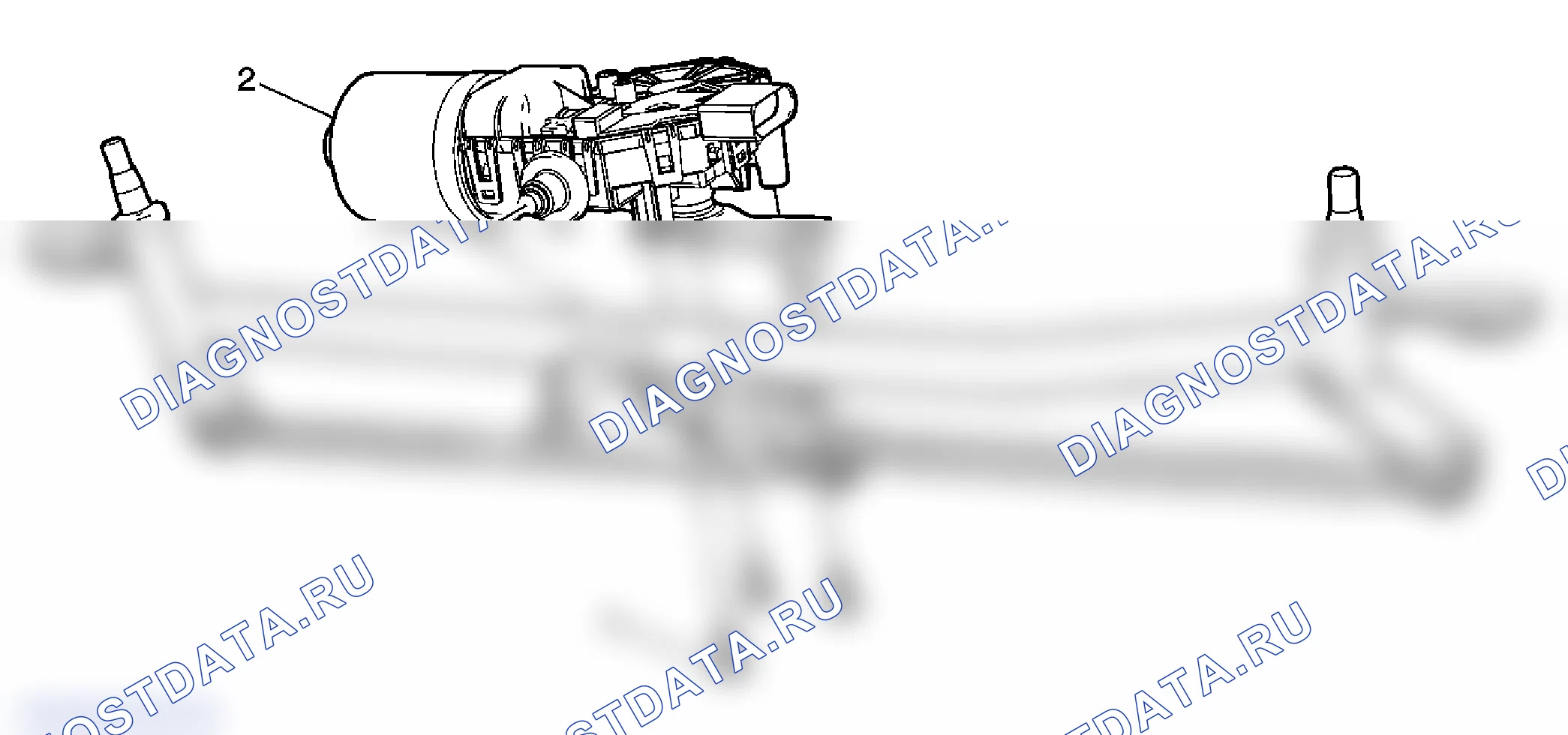 Рис. 24: Замена двигателя стеклоочистителя. GMC Acadia I