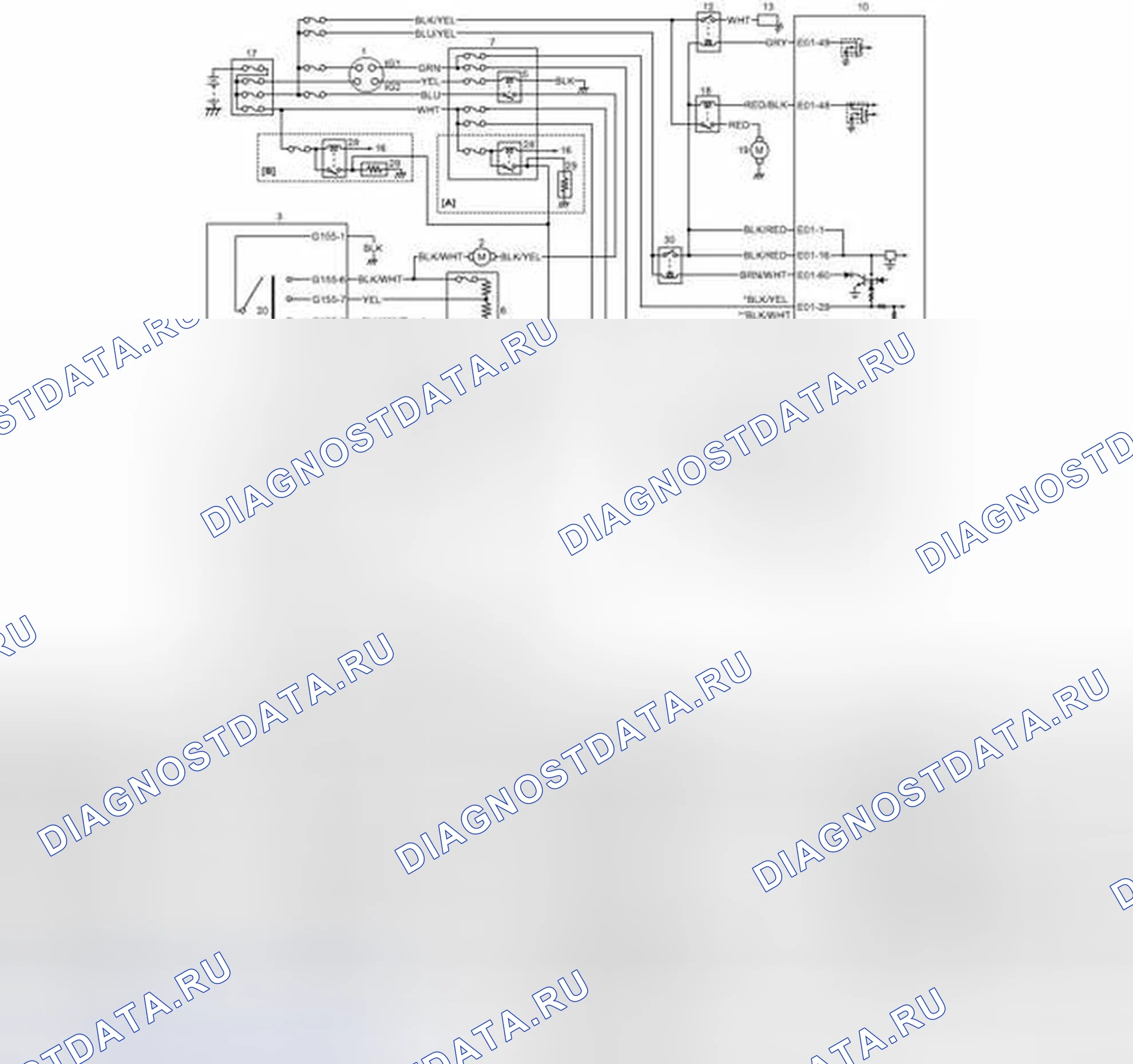 Рис. 78: Схема подключения системы кондиционирования воздуха. Suzuki SX4 I