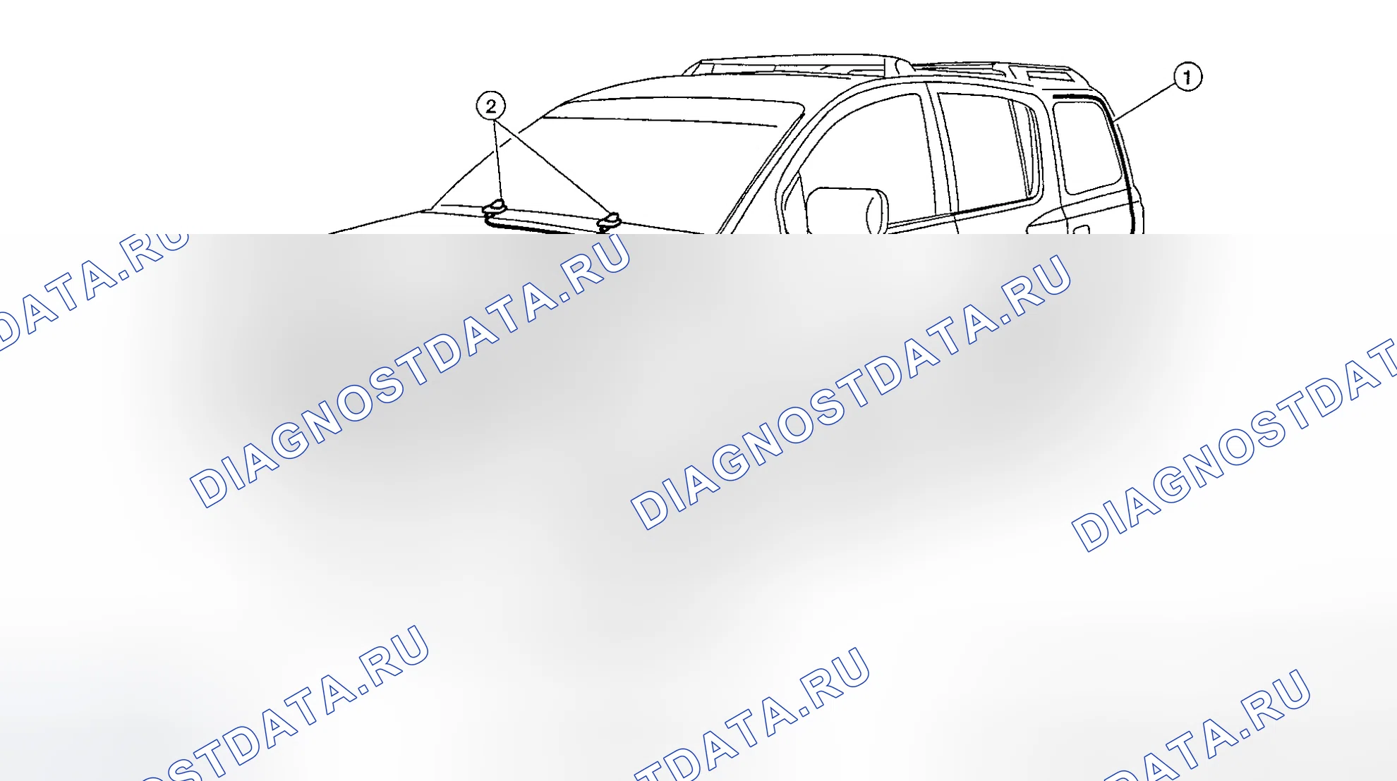 Рис. 22: Расположение трубок омывателя. Honda N-WGN I