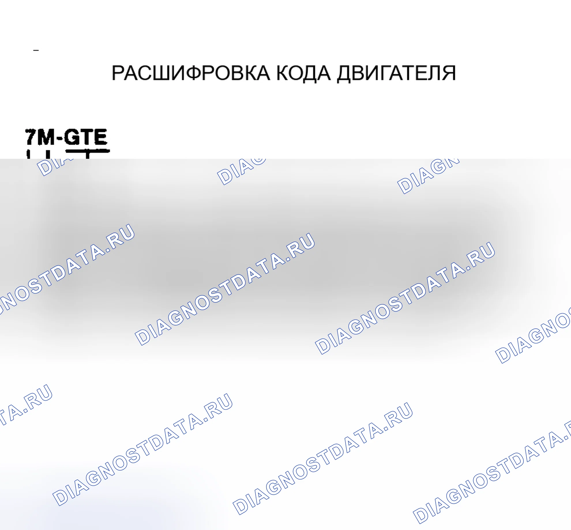 Рис. 14: Объяснение кода двигателя. Toyota Supra A70