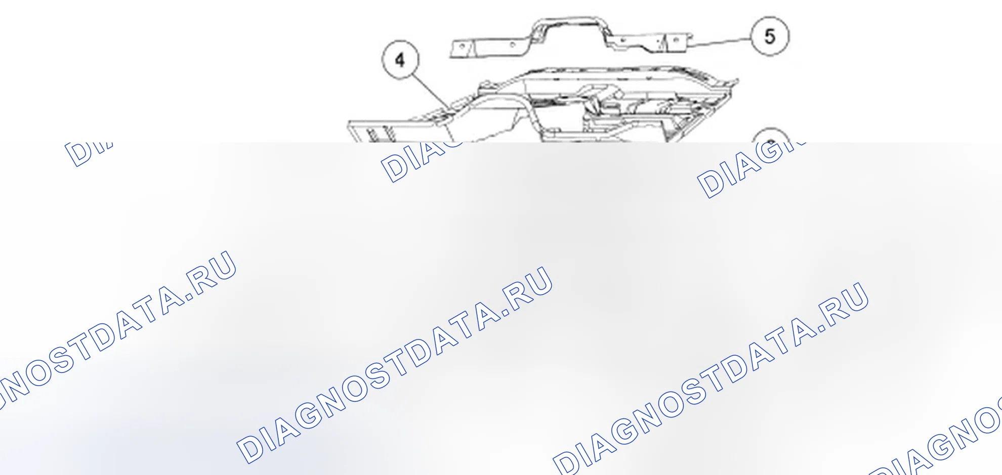 Рис. 66: Днище кузова - supercab 4-дверь. Ford Ranger II рестайлинг