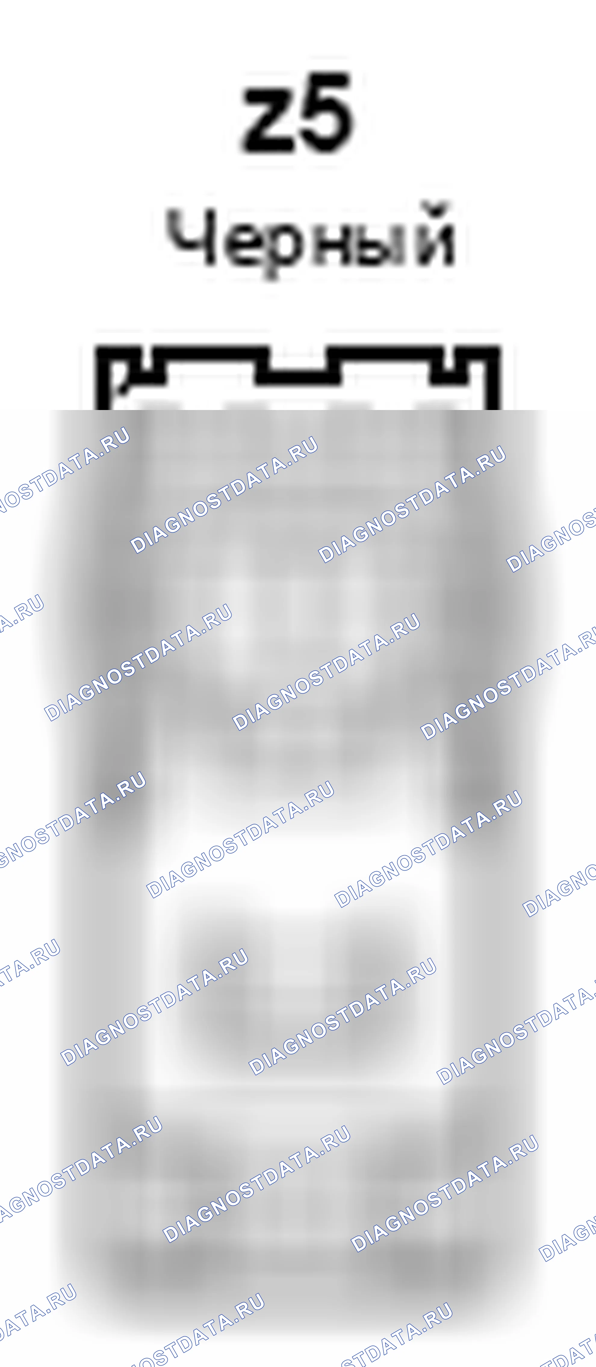 Рис. 1651: Подузел спирального кабеля, цепь со стороны водителя (узел кнопки сирены) Вид с торца разъема (z5). Toyota Camry XV50