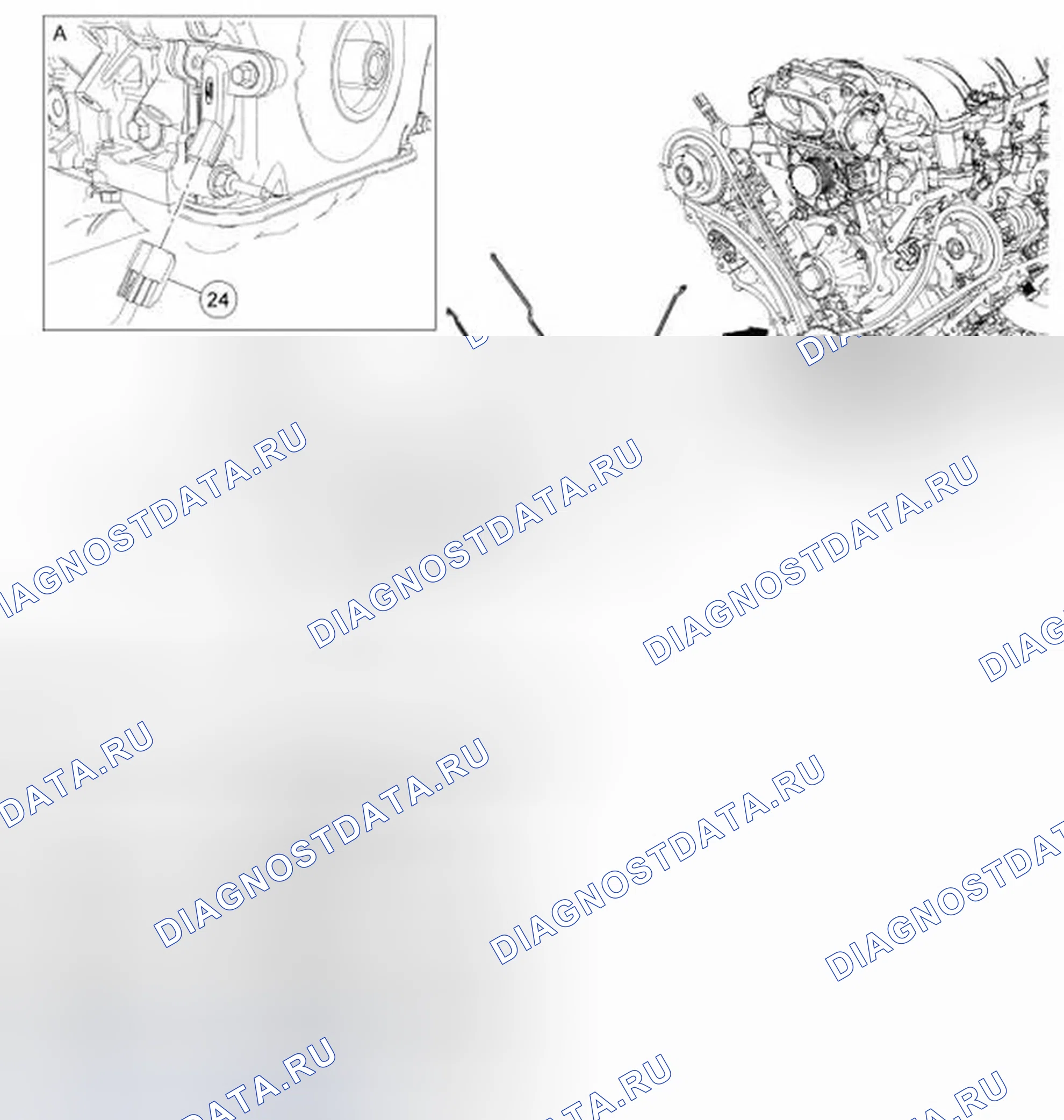 Рис. 37: Идентификация компонентов передней крышки двигателя (2 из 2). Ford Mustang V