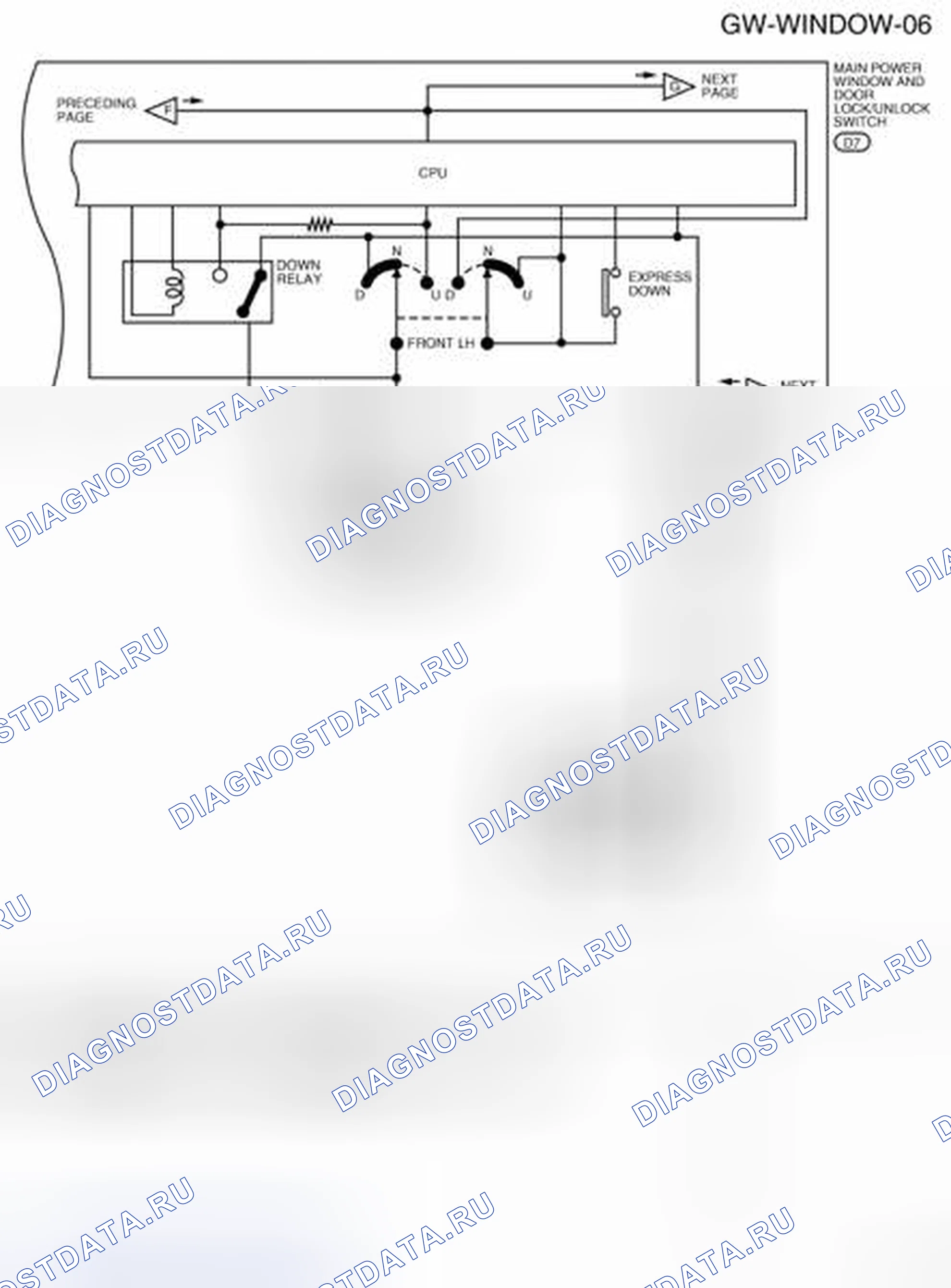 Рис. 19: электросхема - Gw-стекло-06. Nissan Frontier D40
