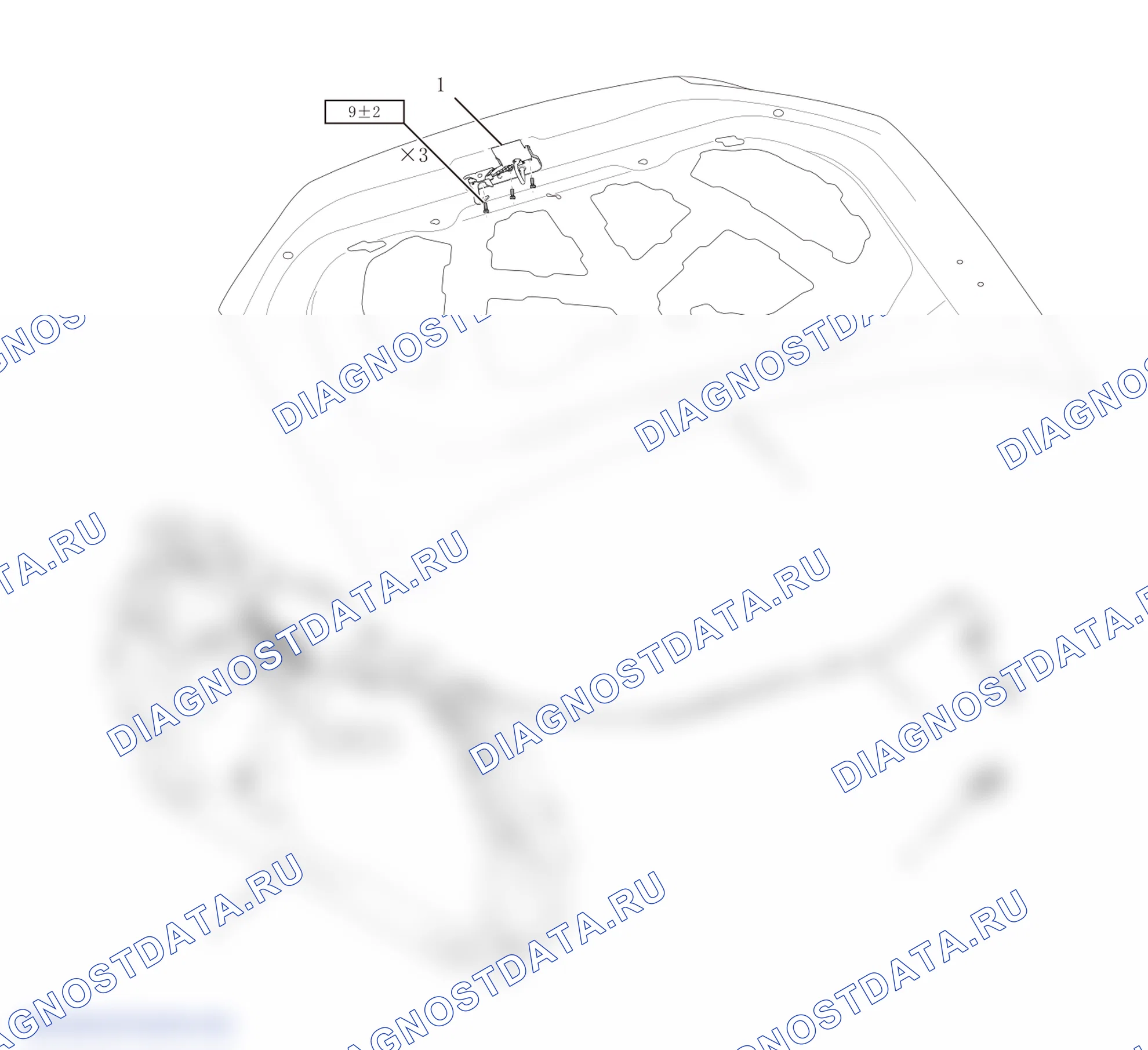 Схема расположения замков капота двигателя — Haval F5. Haval F5 I