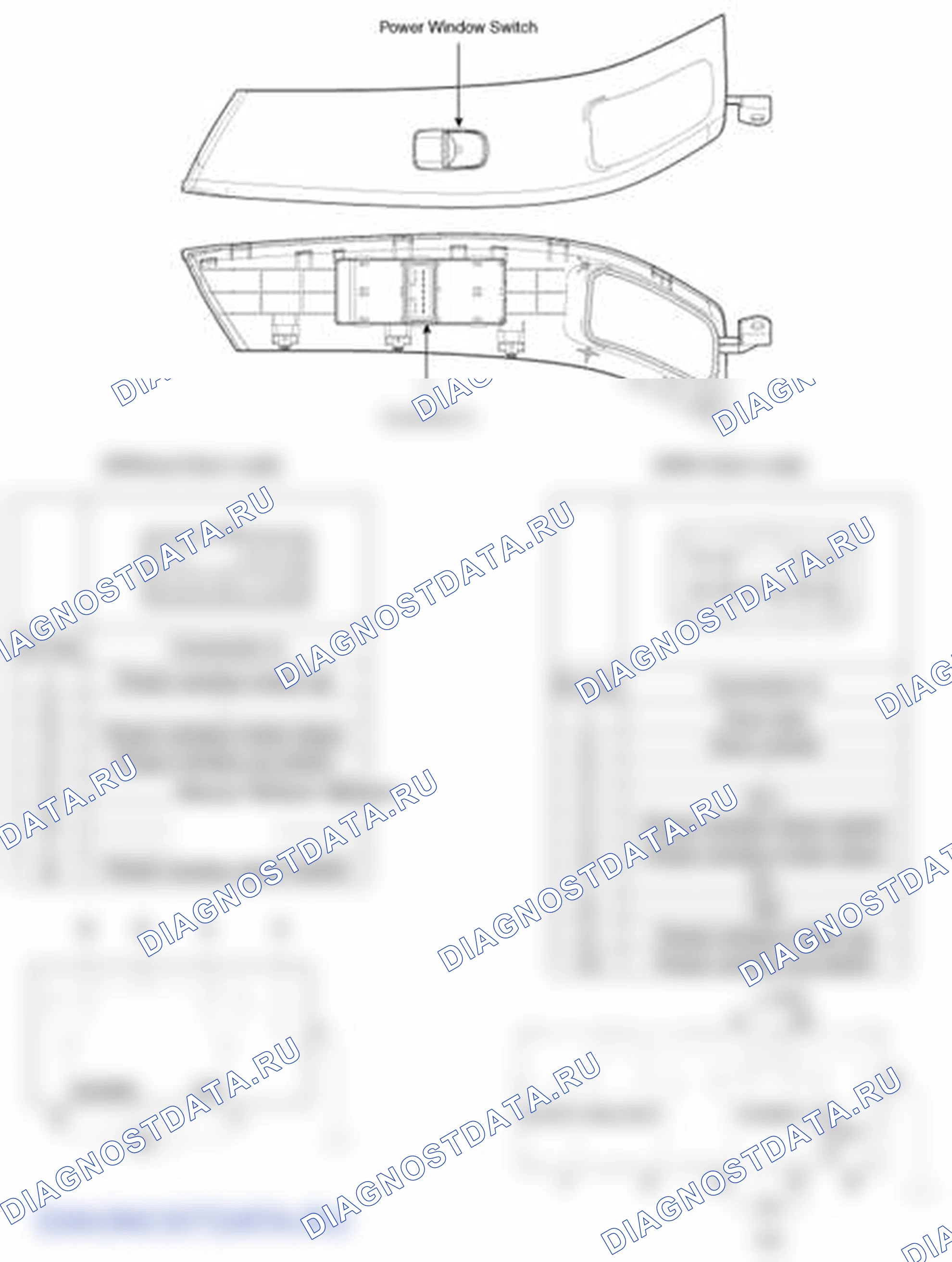 Рис. 9: Переключатель стеклоподъемника для пассажиров. Hyundai Elantra V