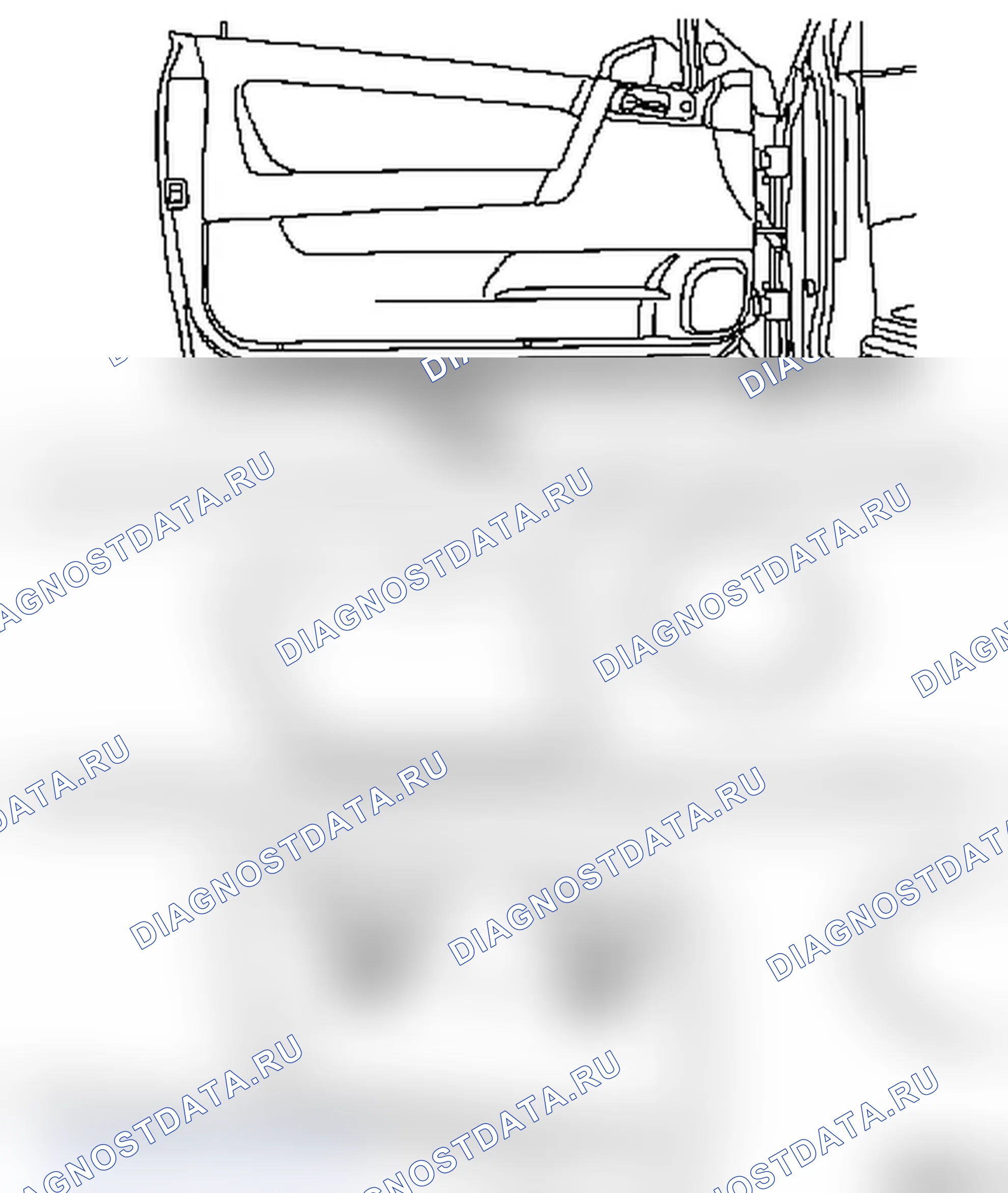 Регулировка подъемного окна передней двери (модель F67). Opel Astra G