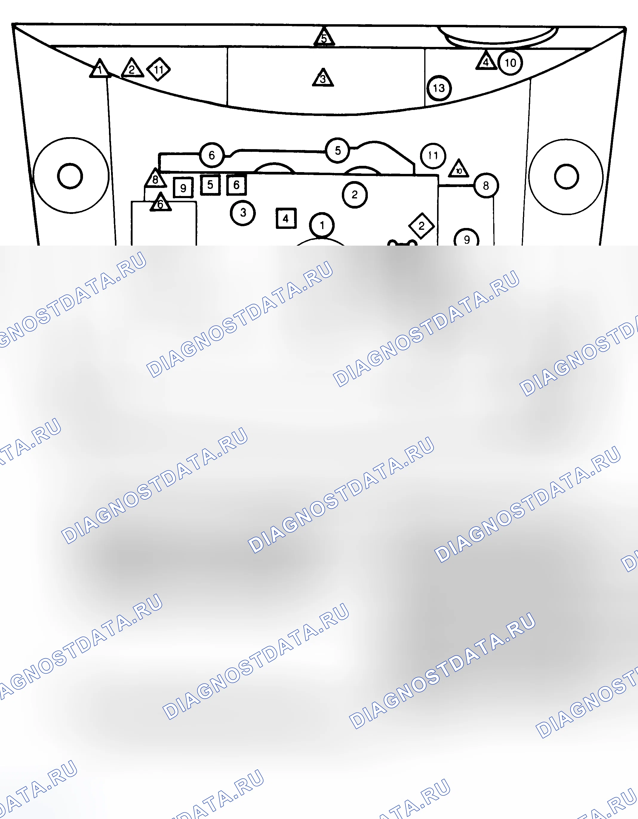 Рис. 5: Расположение компонентов (5 из 7). Buick Electra Park Avenue Ultra transition