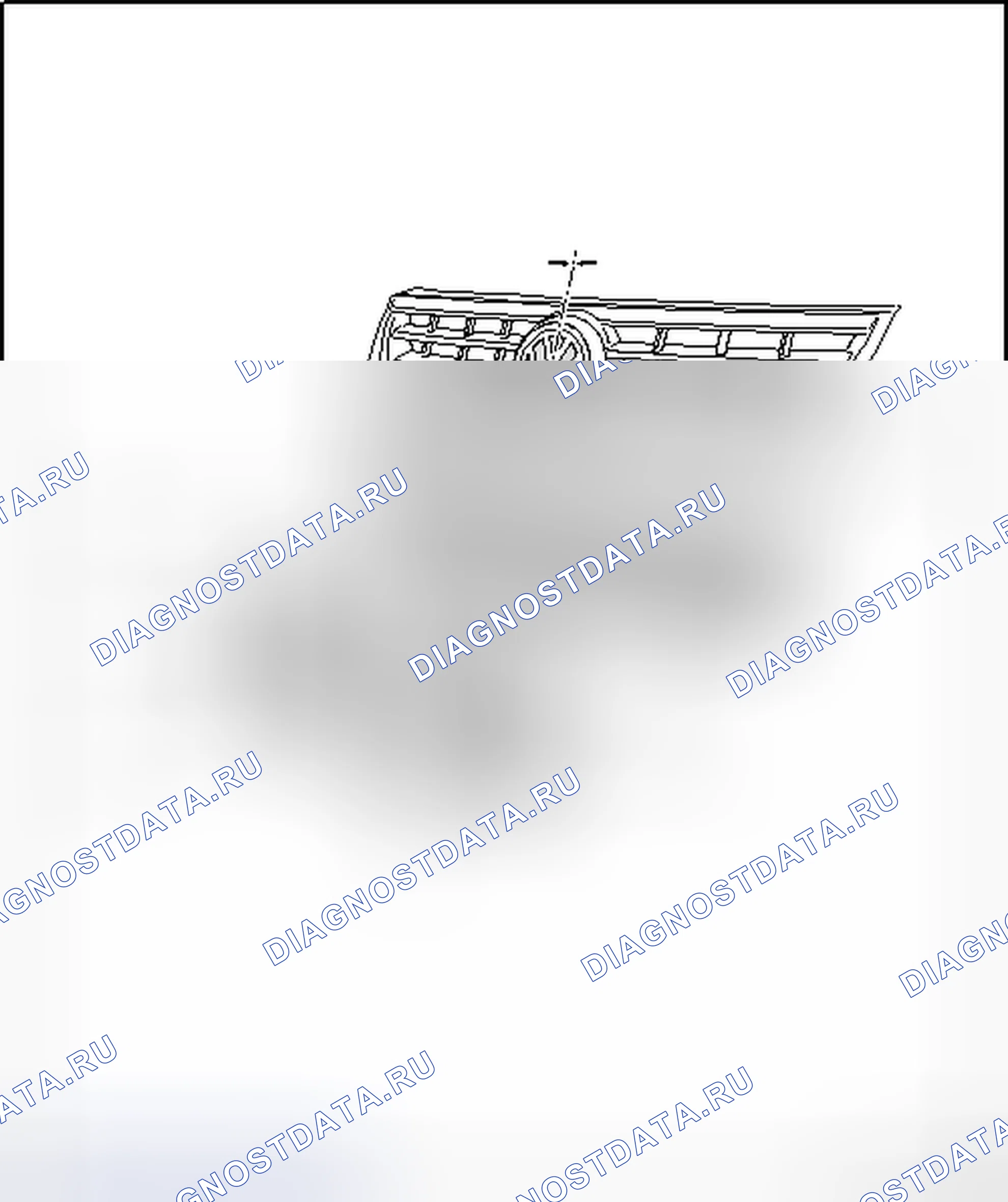 Рис. 57: ДЕРЖАТЕЛЬ НОМЕРНОГО ЗНАКА, США, С 11.2006. Volkswagen Touareg I