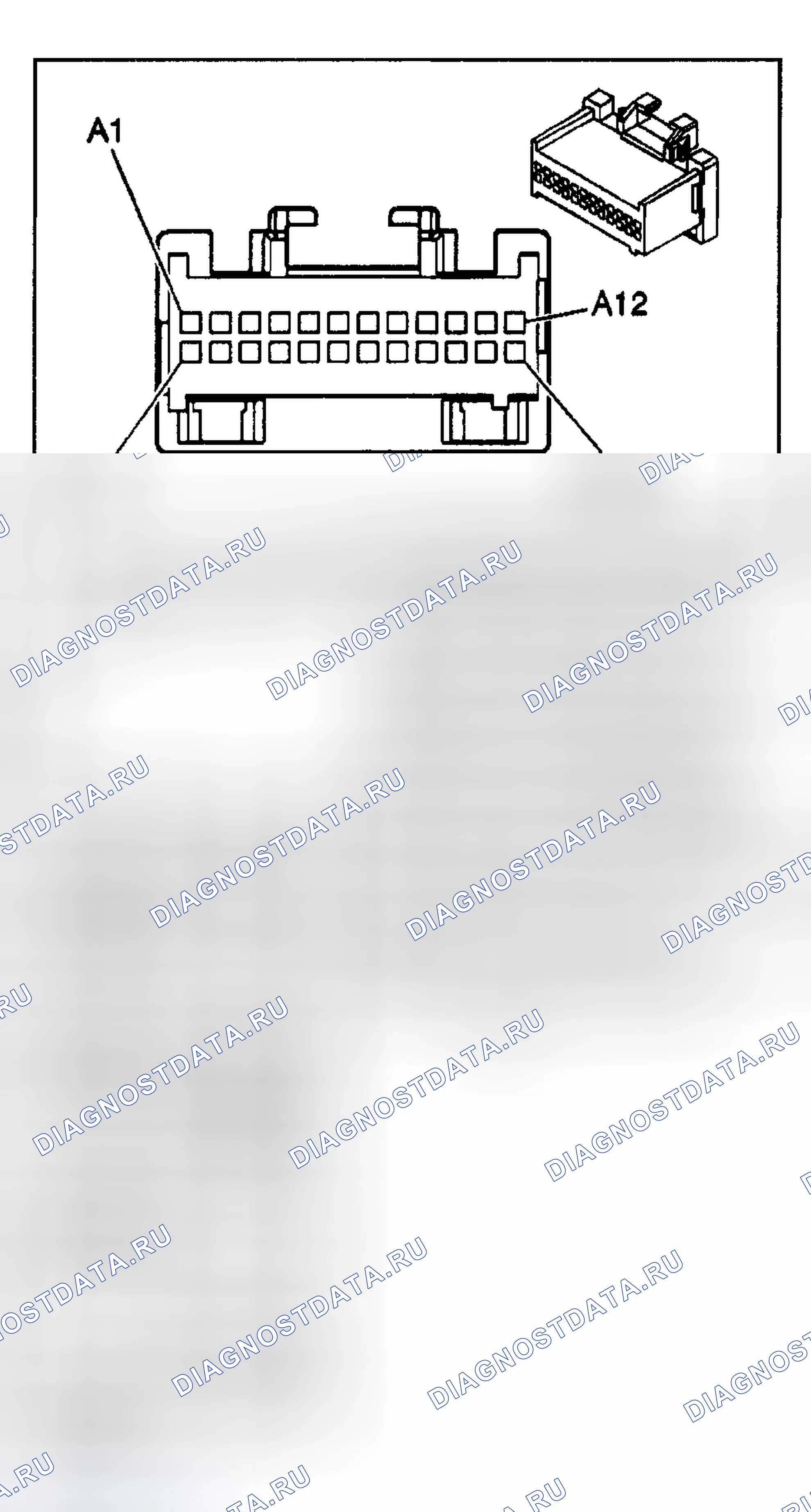 Рис. 5: Вид с торца разъема модуля управления корпусом. Chevrolet Impala VIII