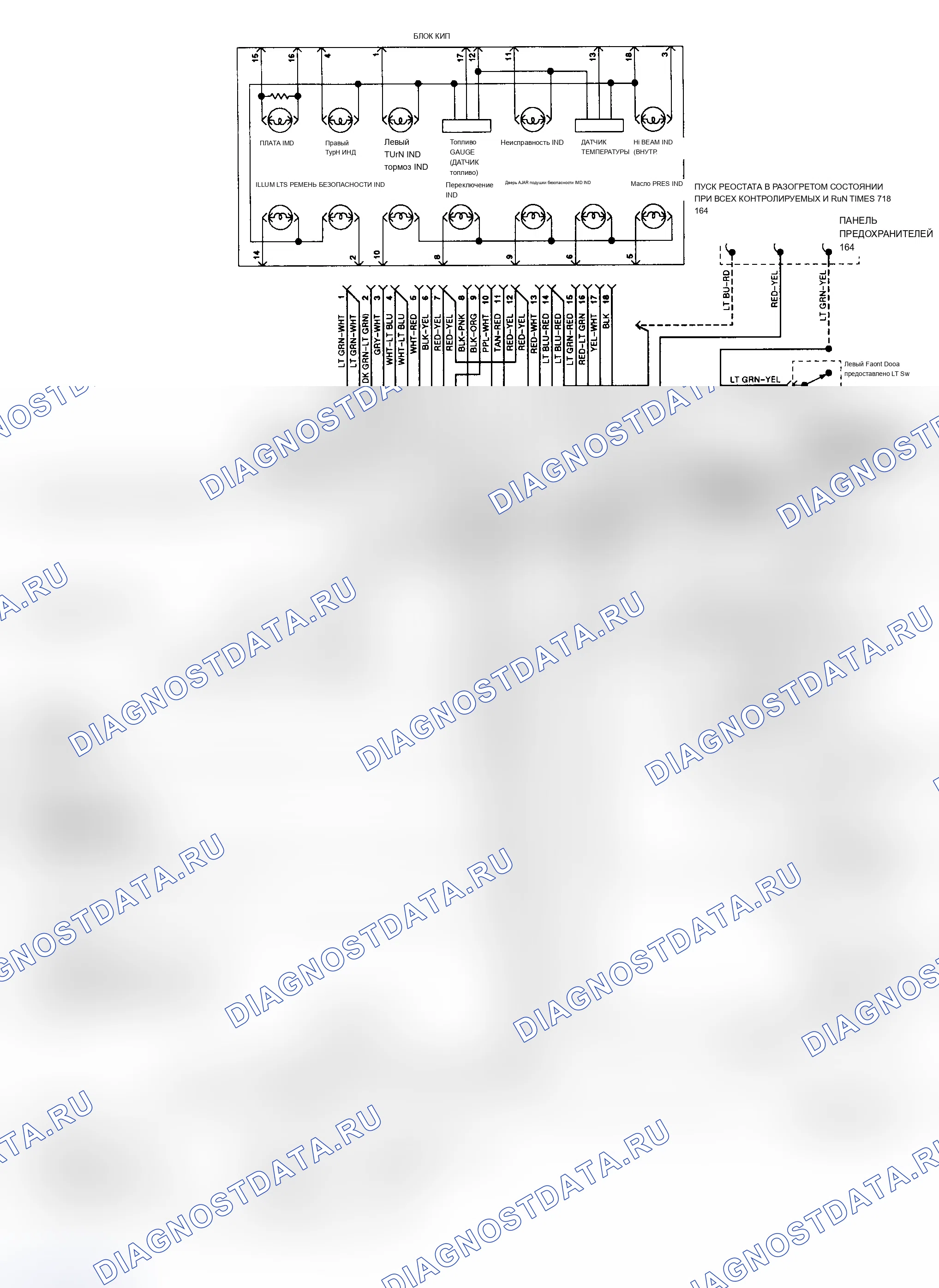 Рис. 43: Схема аналоговых приборов (Tempo и Topaz Standard Cluster). Mercury Sable II