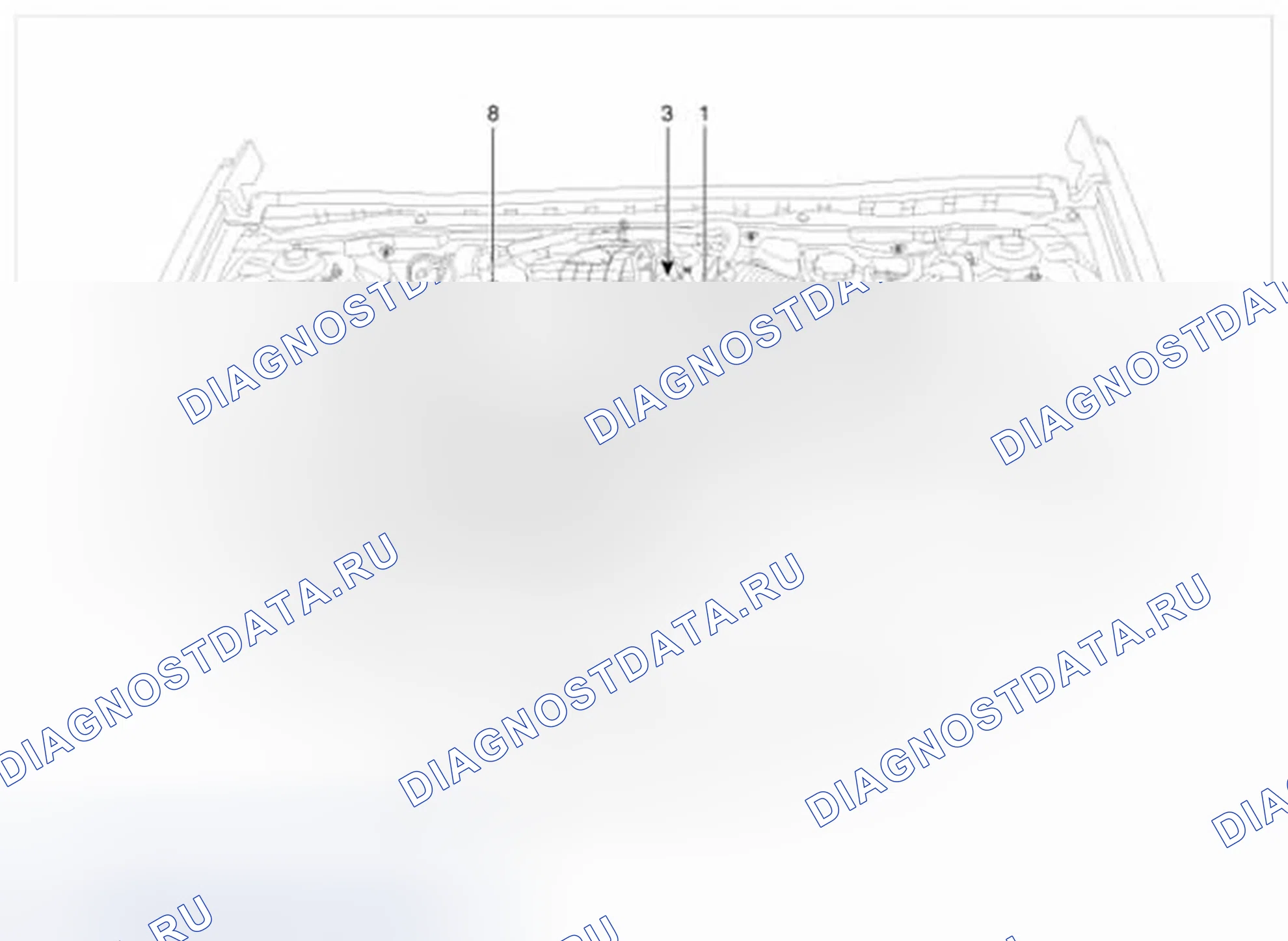 Рис. 4: Расположение компонентов. Hyundai Azera II