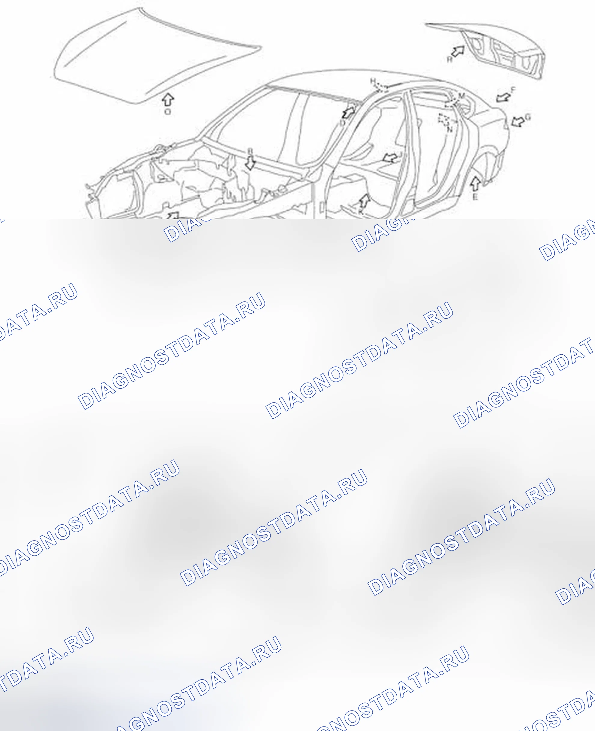 Рис. 169: Уплотнение корпуса. Infiniti M56 IV