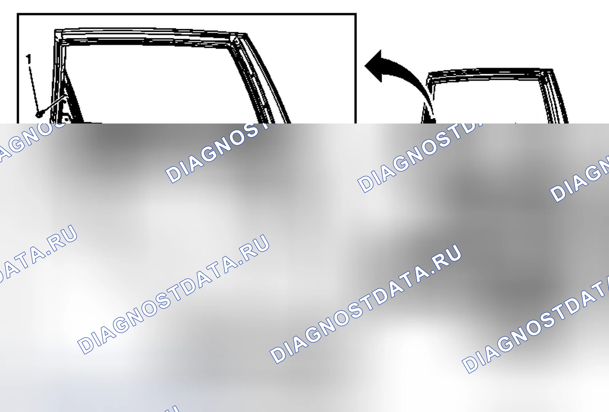Рис. 10: Замена фиксатора канала окна задней стороны двери. Chevrolet Captiva I рестайлинг 2