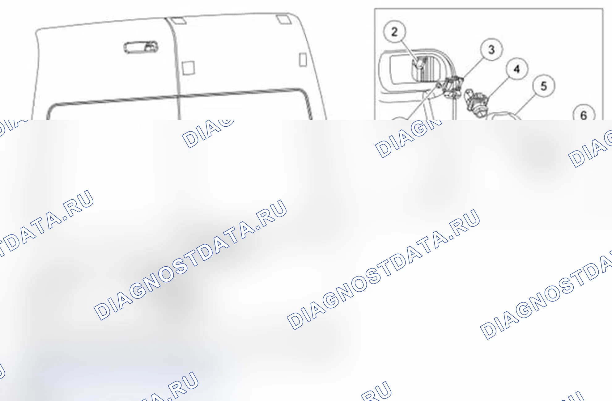 Рис. 28: Видеокамера - задняя часть. Ford Transit Connect I рестайлинг