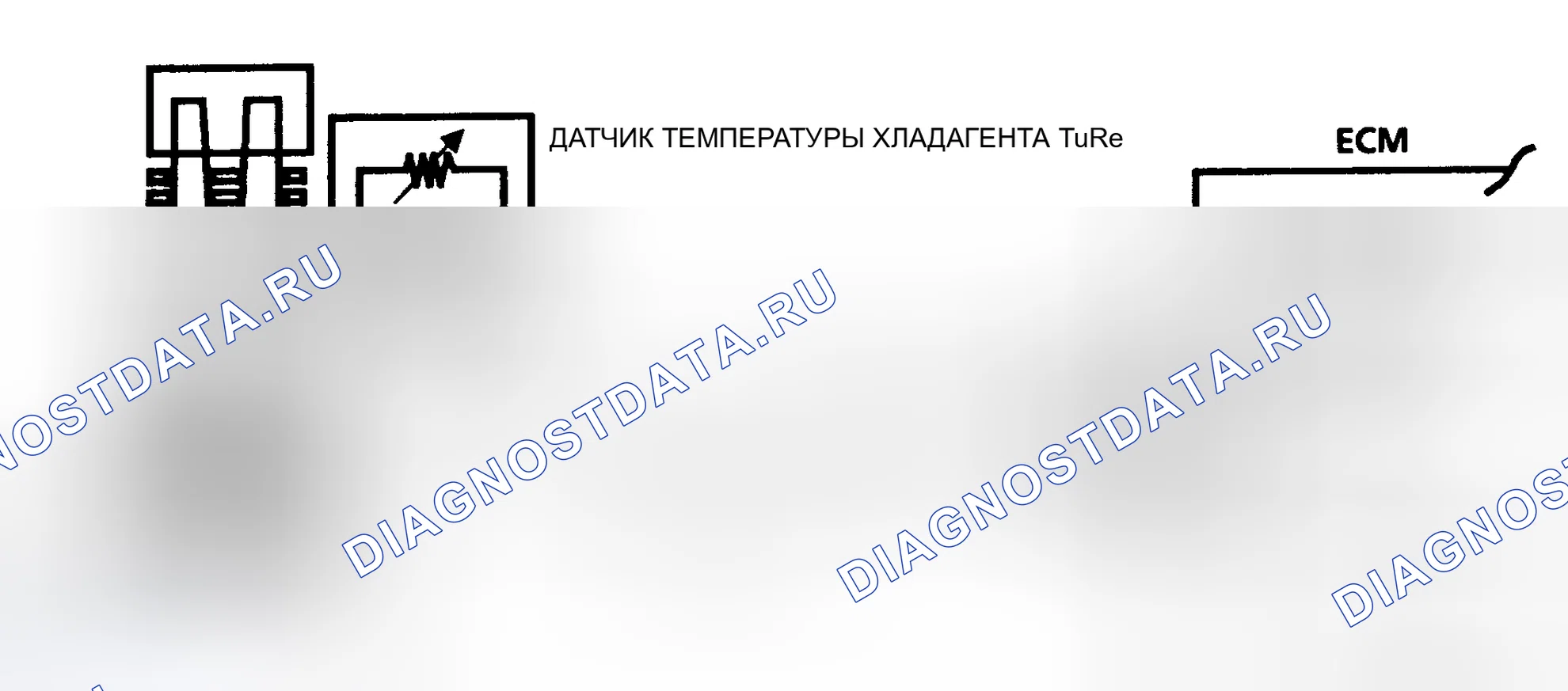 Рис. 425: Код 14 Схема: датчик температуры ОЖ сигнал напряжение низкий (A/J/N/P кузов). Pontiac Grand AM III
