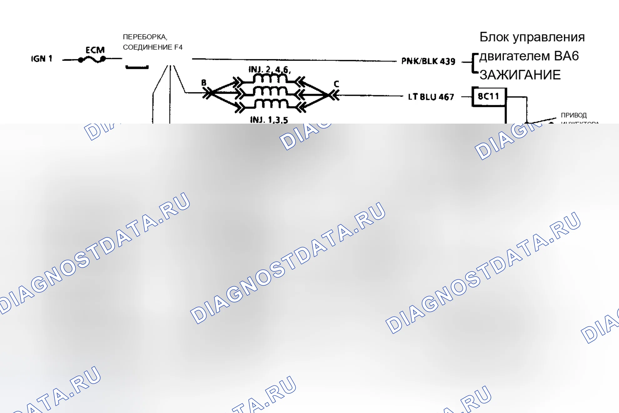 Рис. 180: Диаграмма C4D1, DIS Misfire @ Idle Schematic. Chevrolet Corsica I