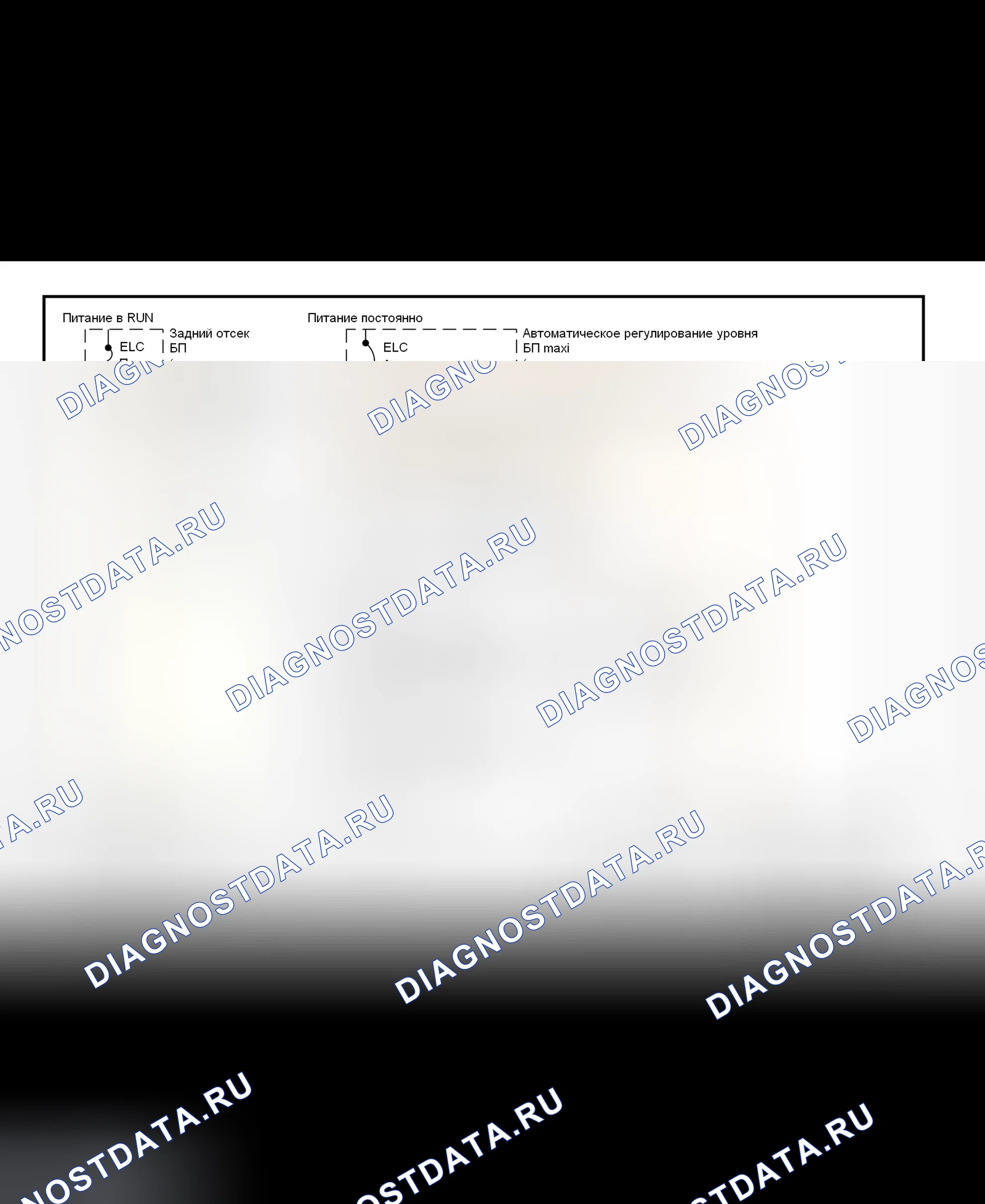 Рис. 2: Схема подключения системы электронного контроля уровня (ELC) (deville и Eldorado - 1999). Cadillac DeVille Concours I final