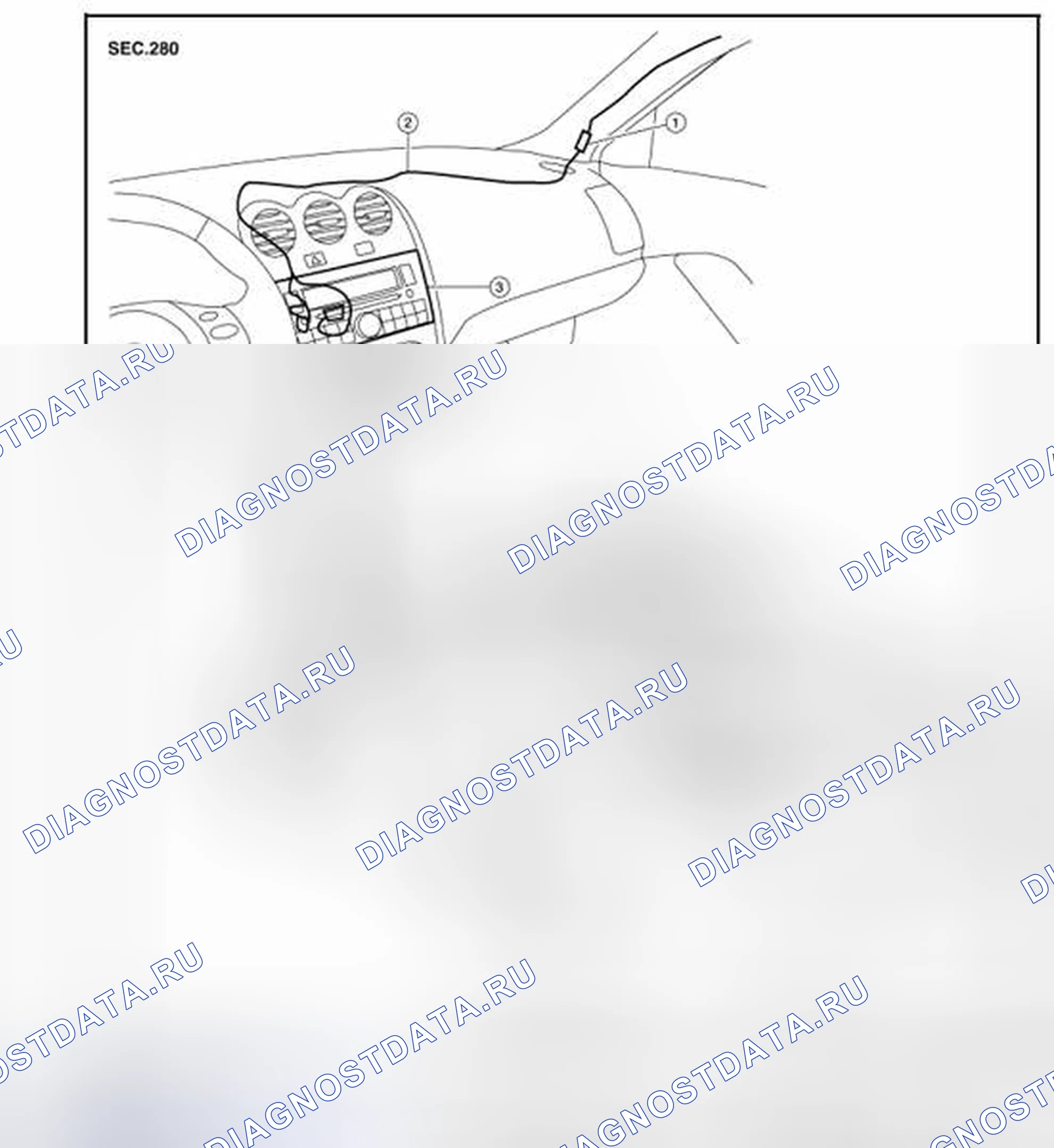 Рис. 580: Расположение антенн. Nissan Altima L32 рестайлинг