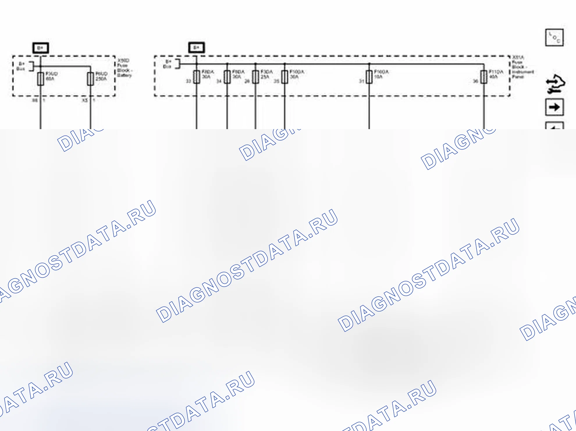 Рис. 33: Предохранители F3DA, F3UD, F6UD, F8DA, F9DA, F10DA, F11DA и F16DA. Chevrolet Cruze I рестайлинг