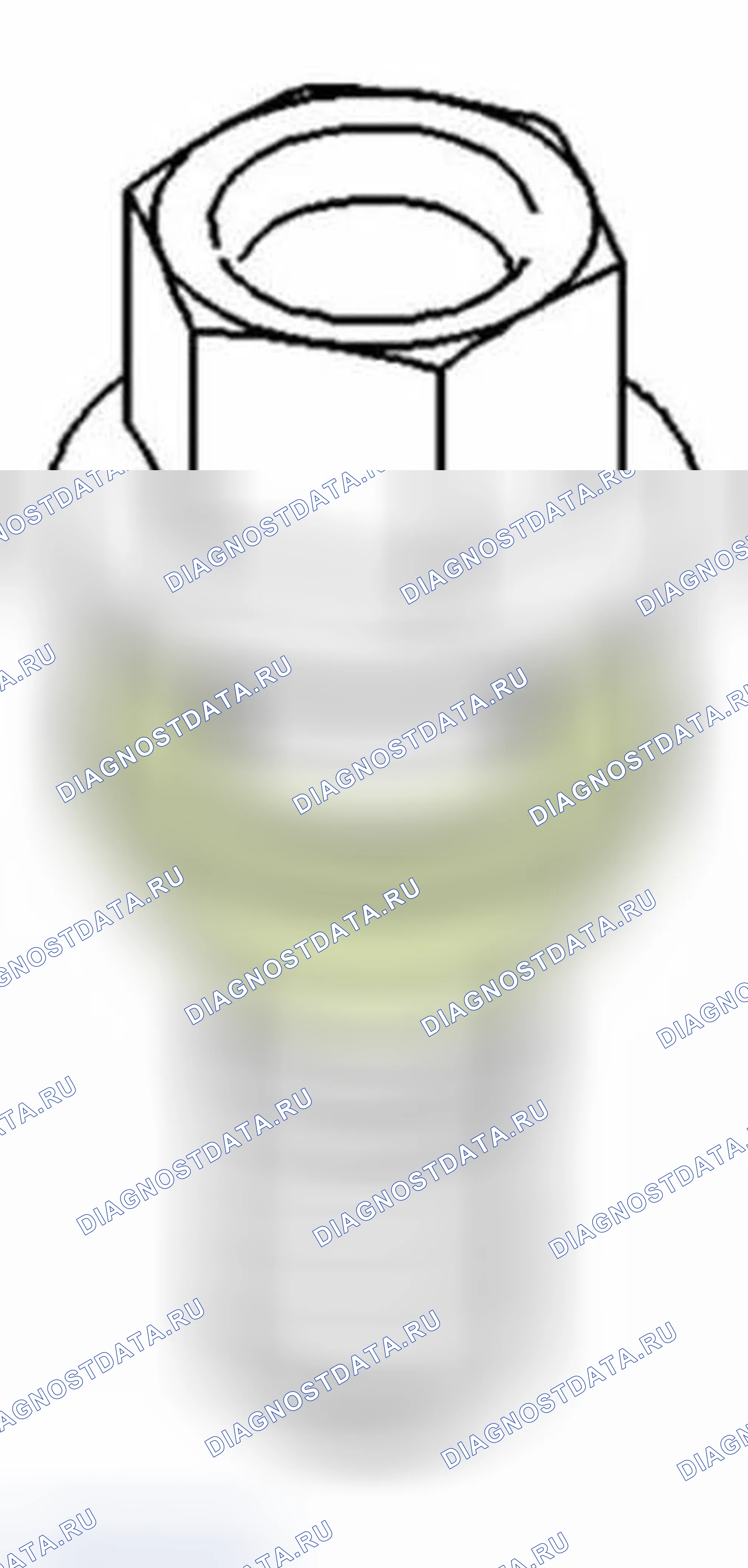 Рис. 208: Идентификация двухкомпонентного болта с проушиной. BMW X5 E53