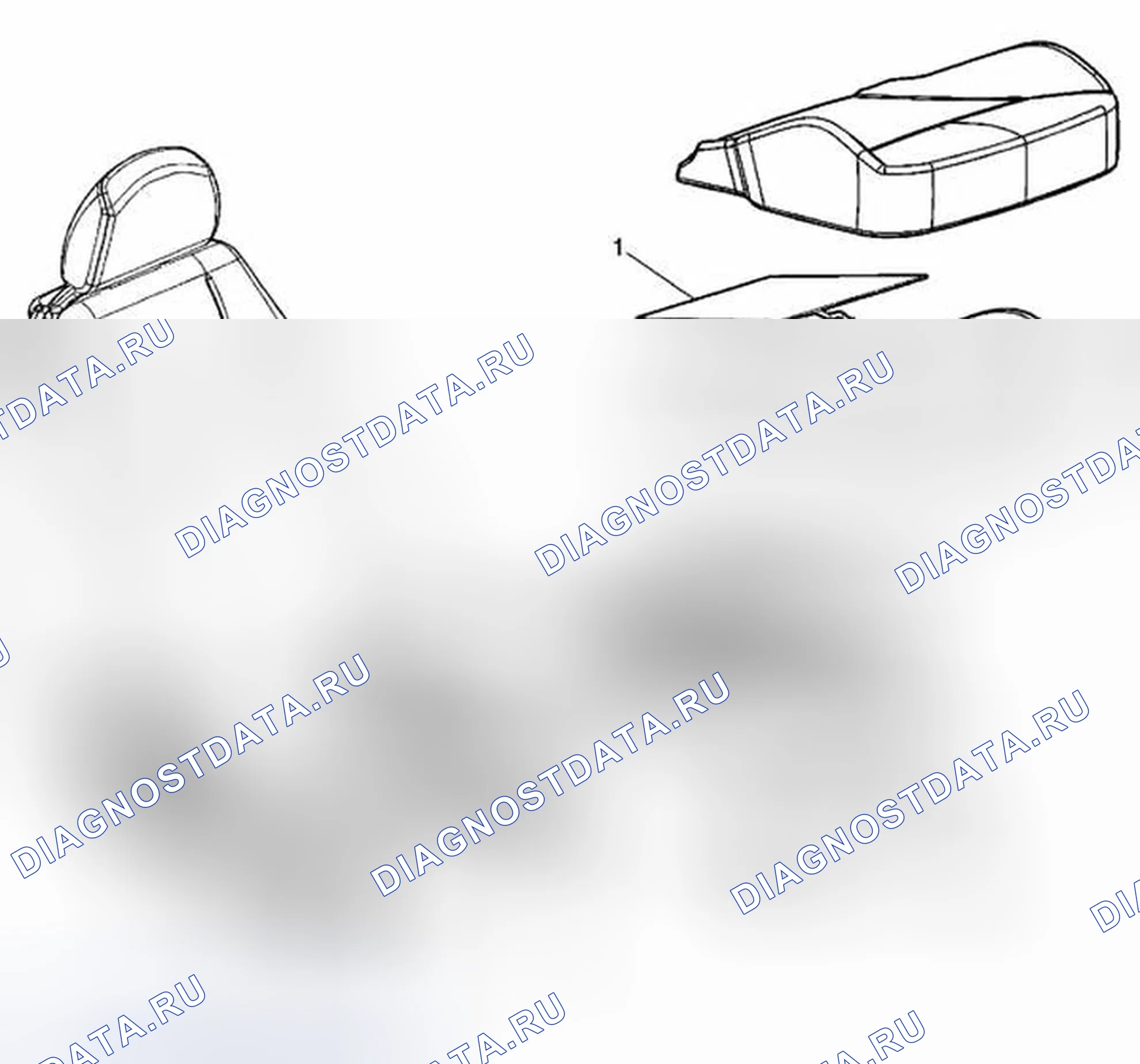 Рис. 19: Замена нагревательного элемента подушки сиденья - спереди. Chevrolet Cobalt I