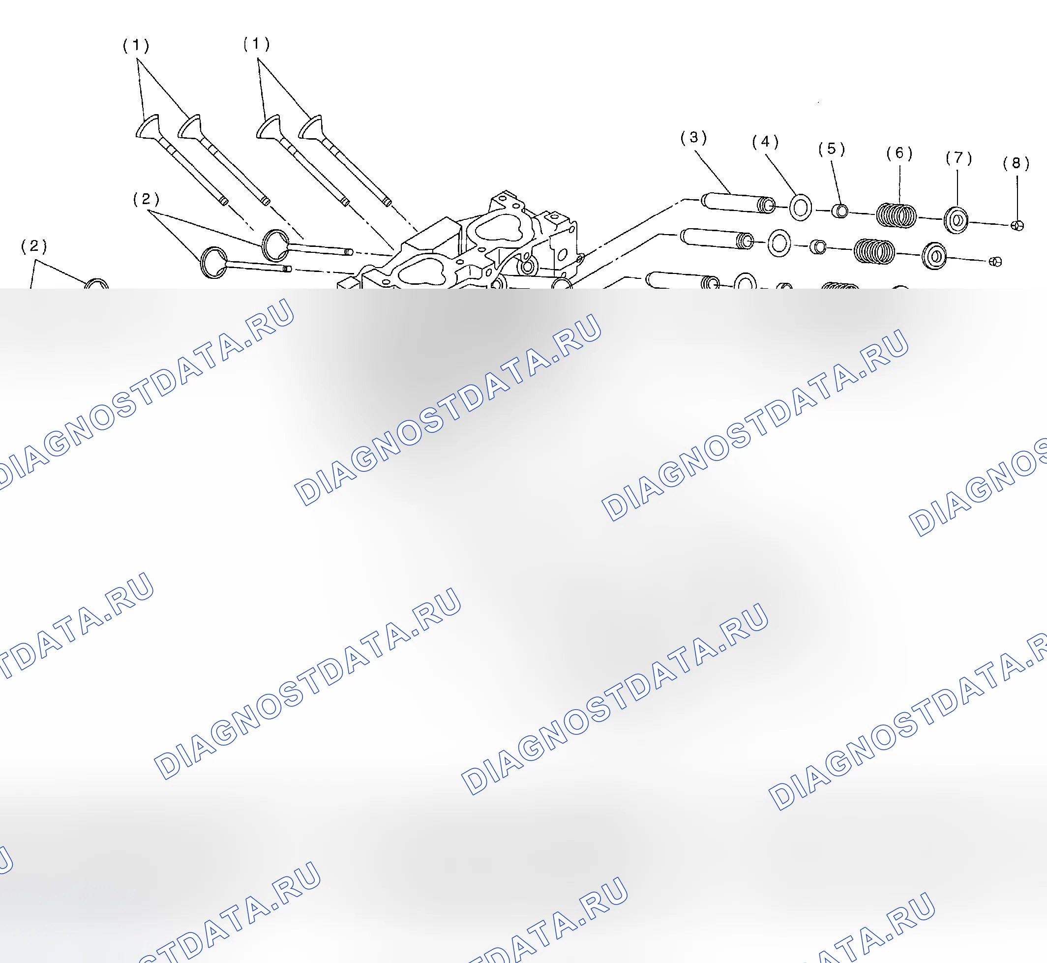 Рис. 238: ГОЛОВКА ЦИЛИНДРА И КЛАПАН В СБОРЕ. Subaru Impreza GD/GC/GG рестайлинг