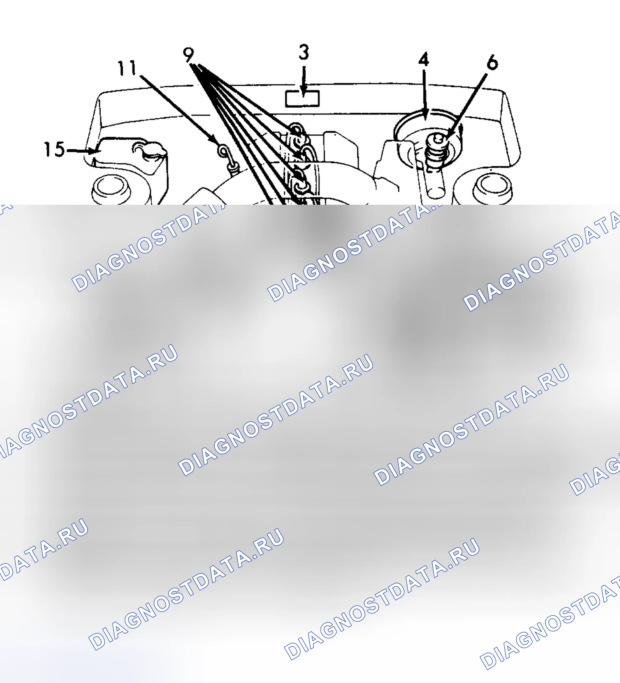 Рис. 10: РАСПОЛОЖЕНИЕ ТОЧЕК ОБСЛУЖИВАНИЯ. Toyota Cressida IV