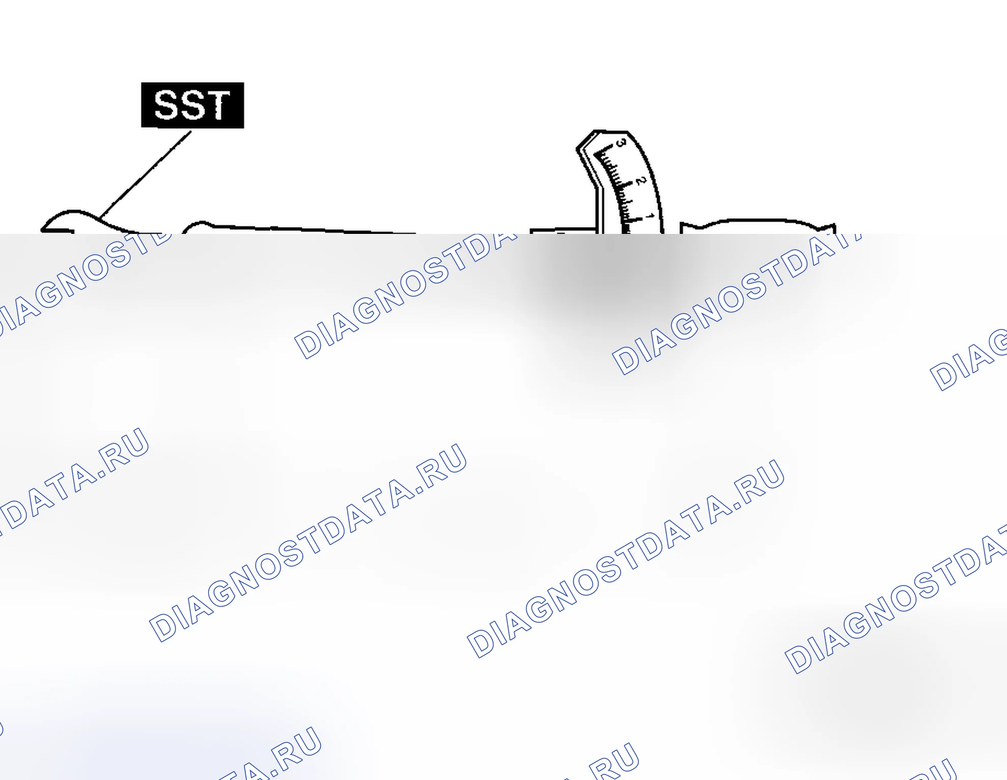 Рис. 104: Измерение длины SST и динамометрического ключа. Audi R8 I