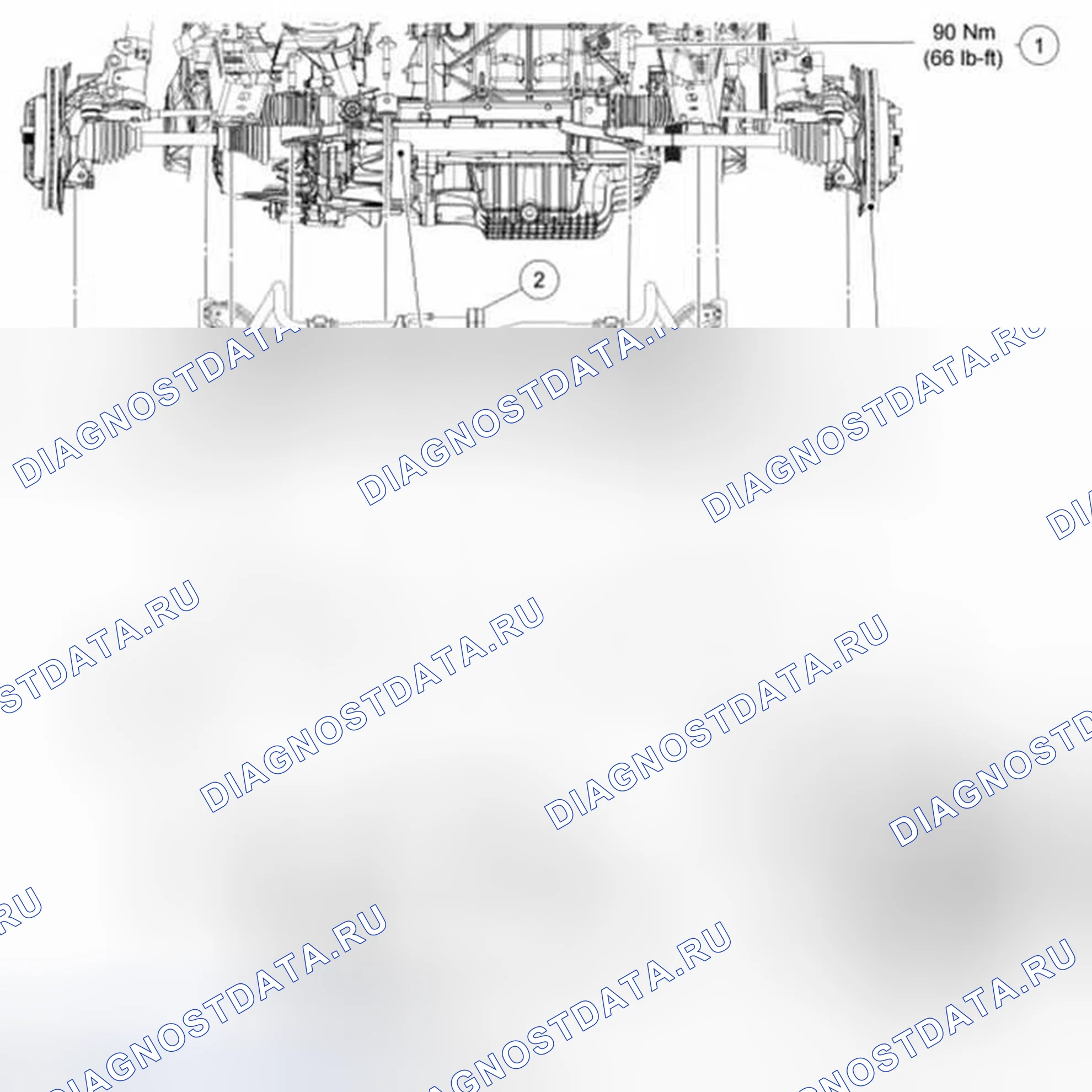 Рис. 3: Подрамник и компоненты - разнесенный вид. Ford Fiesta Mk6