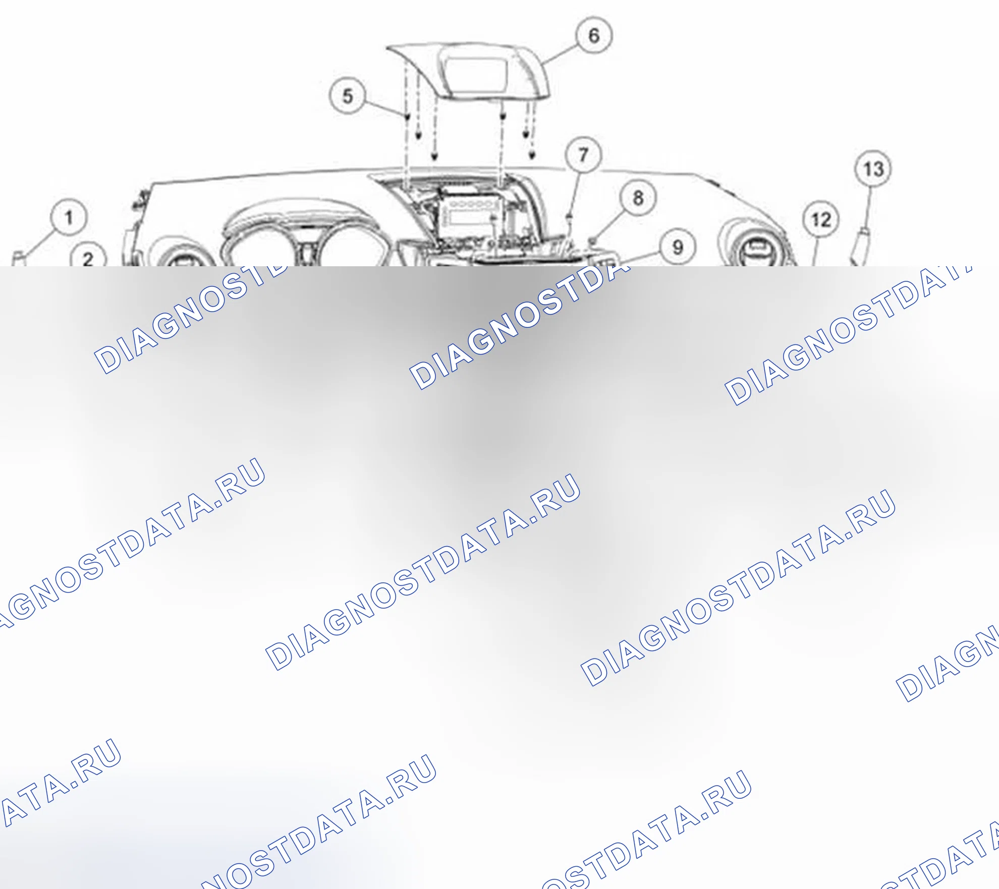 Рис. 51: Отделочные панели приборной панели. Ford Fiesta Mk6
