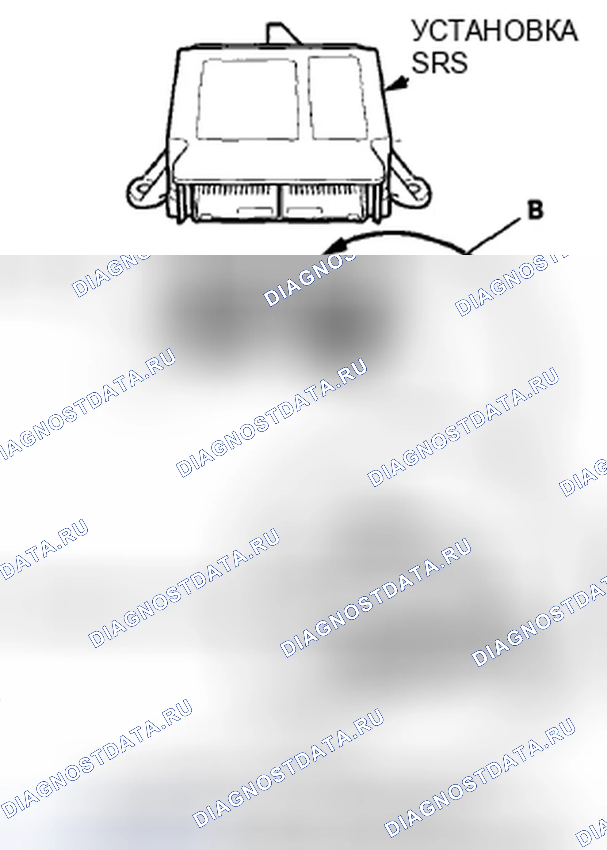 Рис. 9: Открытие короткозамыкающих разъемов блока SRS для диагностики. Honda Accord VIII