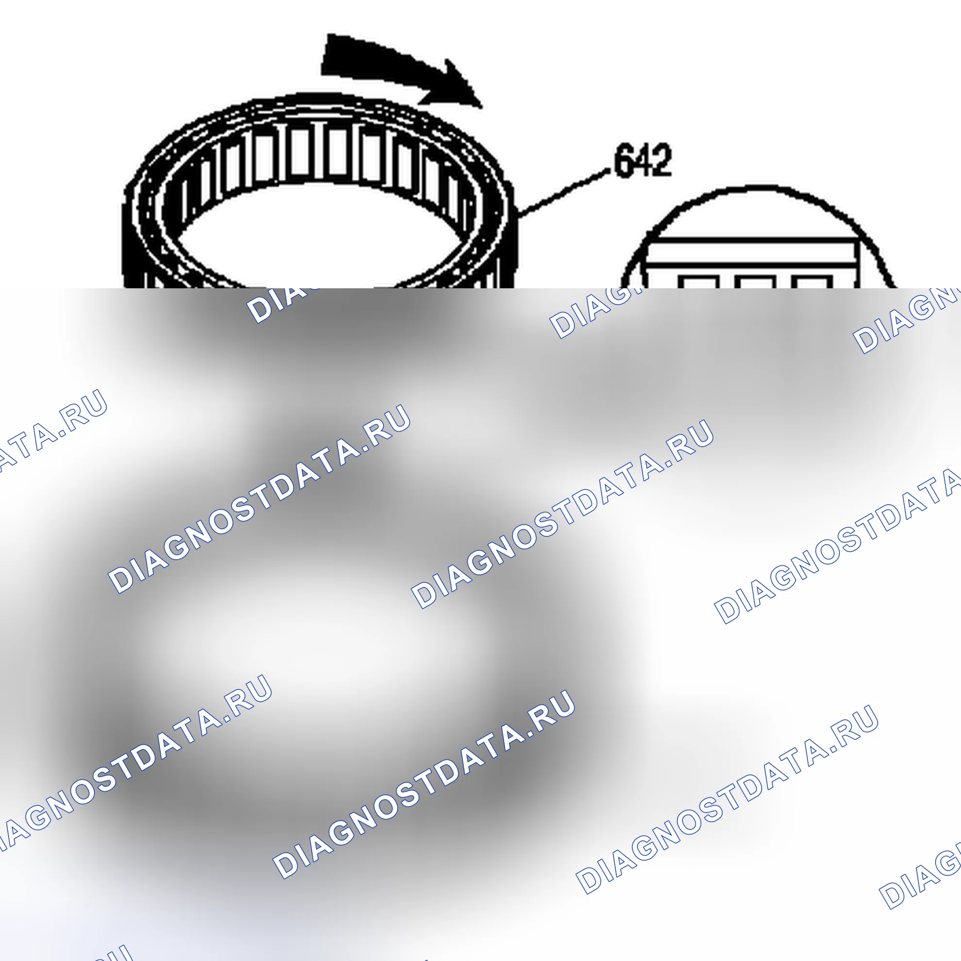 Рис. 223: Передняя муфта Sprag в сборе. Saab 9-7X I