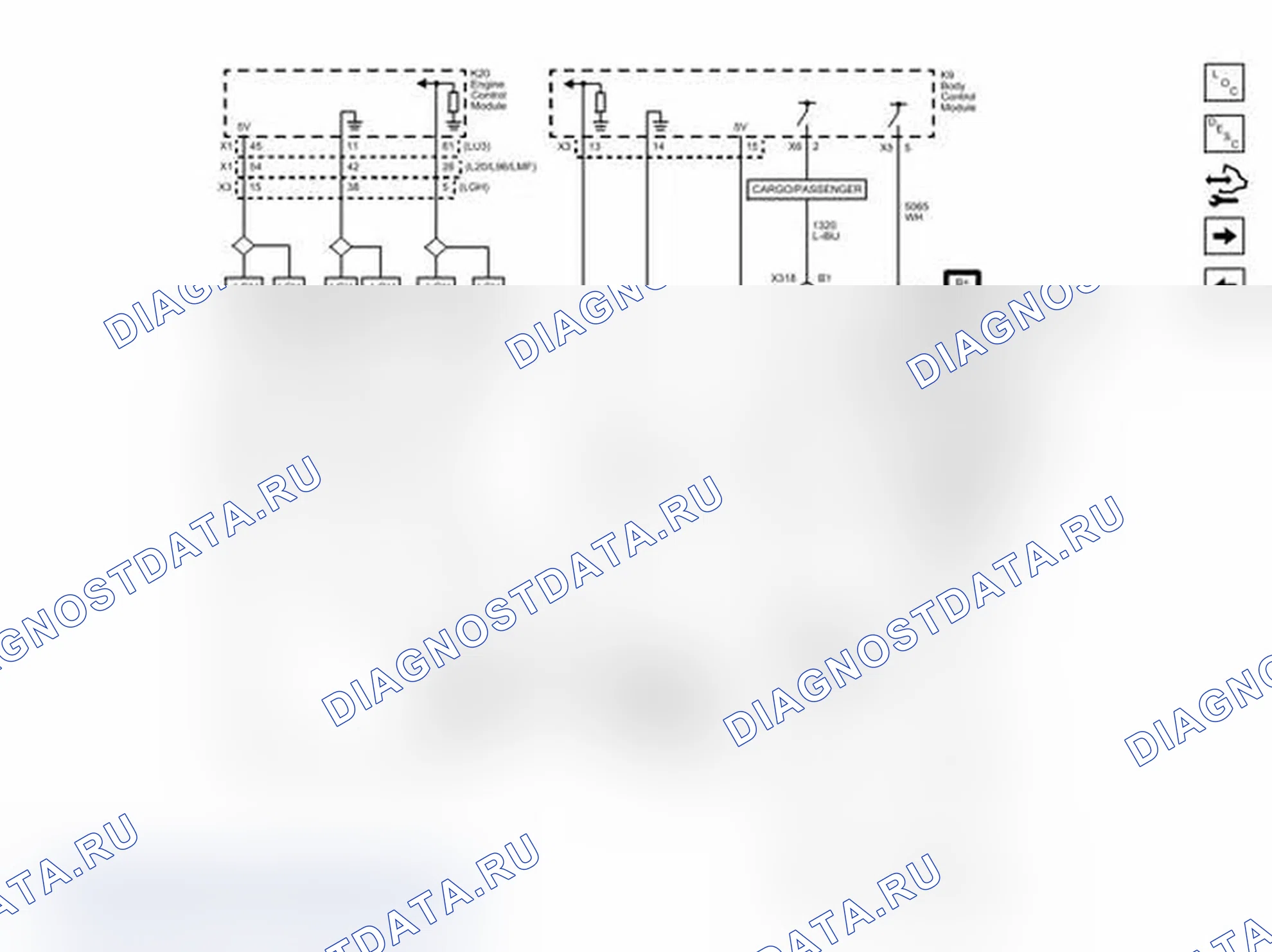 Рис. 7: Схемы управления стоп-сигналом и проводки CHMSL. Chevrolet Express G1500 