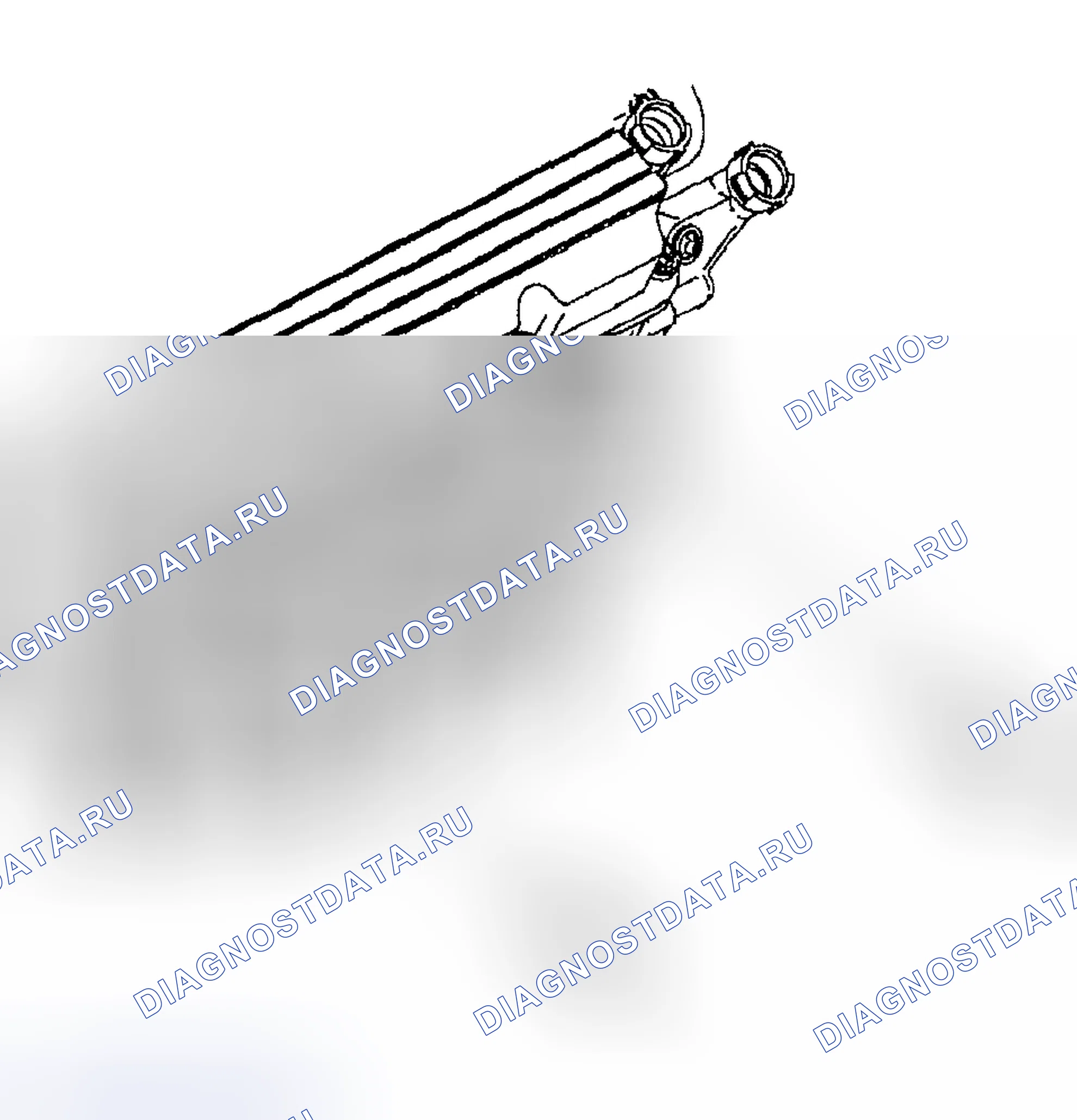 Рис. 422: Монтаж выпускного коллектора - справа (C, H, W). Hyundai Veracruz I