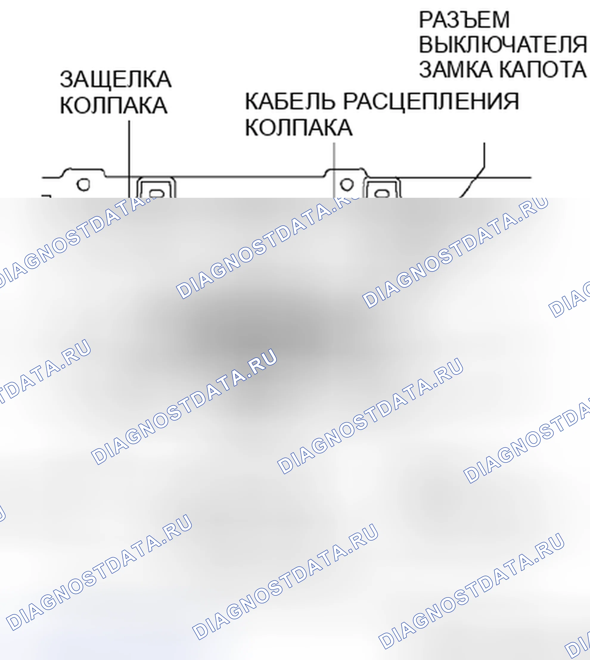 Рис. 24: Защелка капота. Honda Civic IX рестайлинг