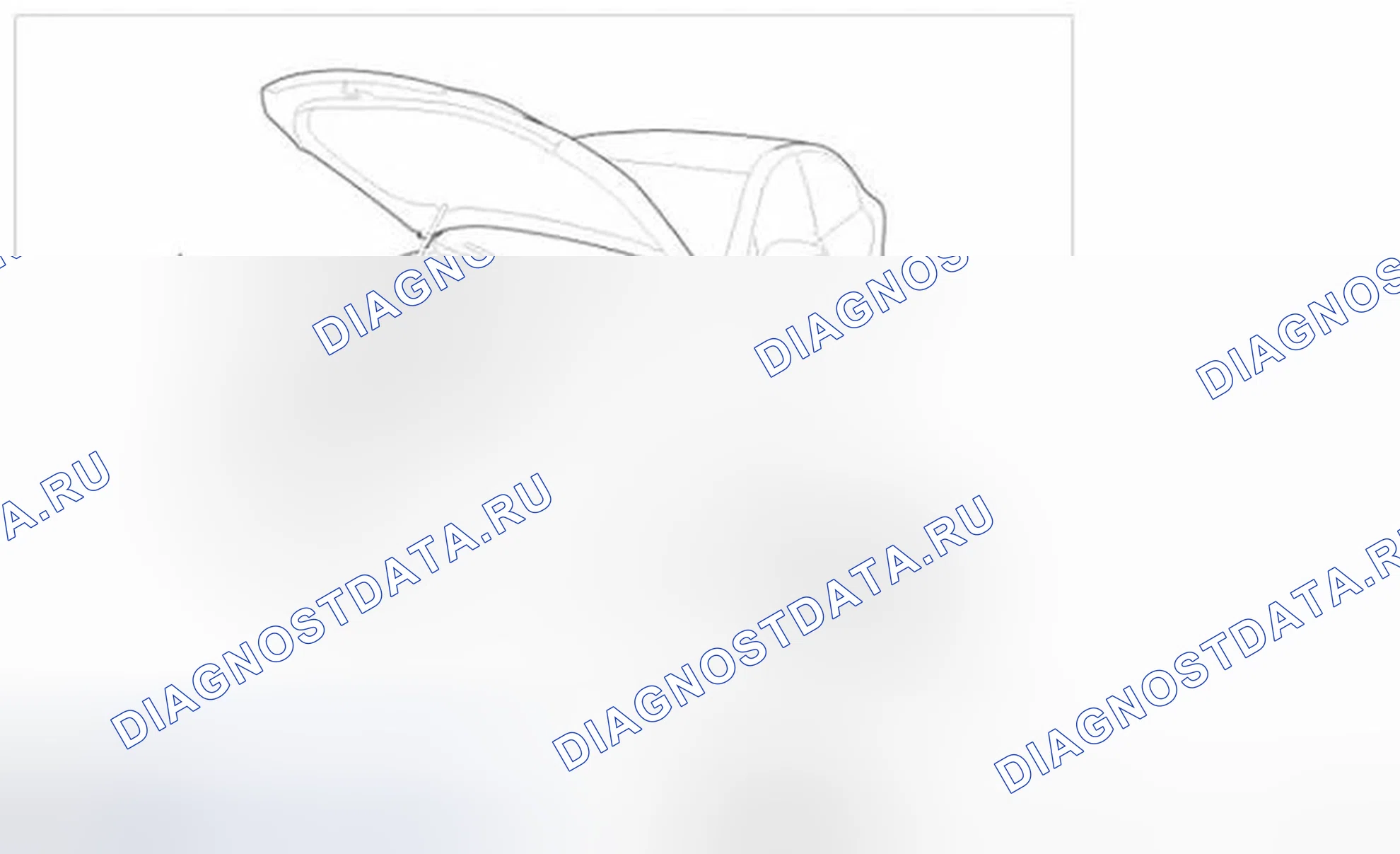 Рис. 5: Расположение предупредительных/предупреждающих надписей. Hyundai Genesis I рестайлинг
