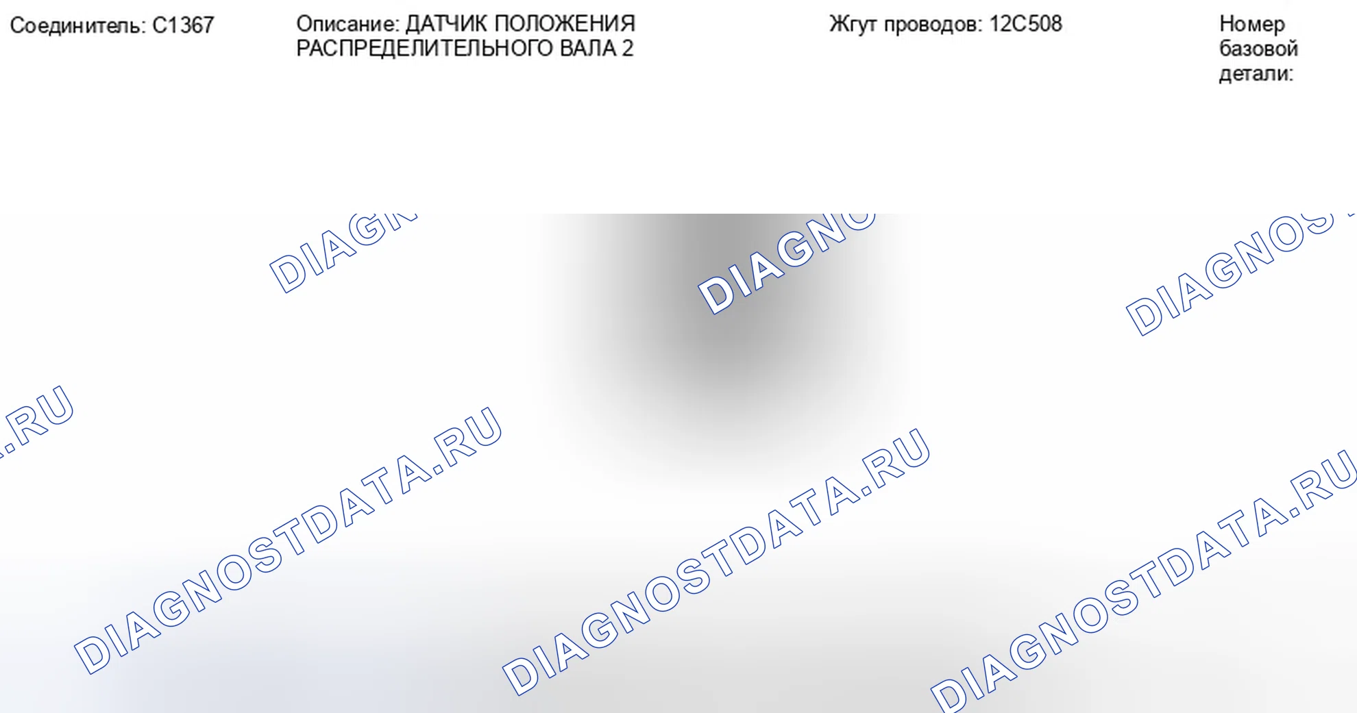 Рис. 218: Датчик 2 положения распределительного вала, вид с торца разъема (C1367). Ford Edge I